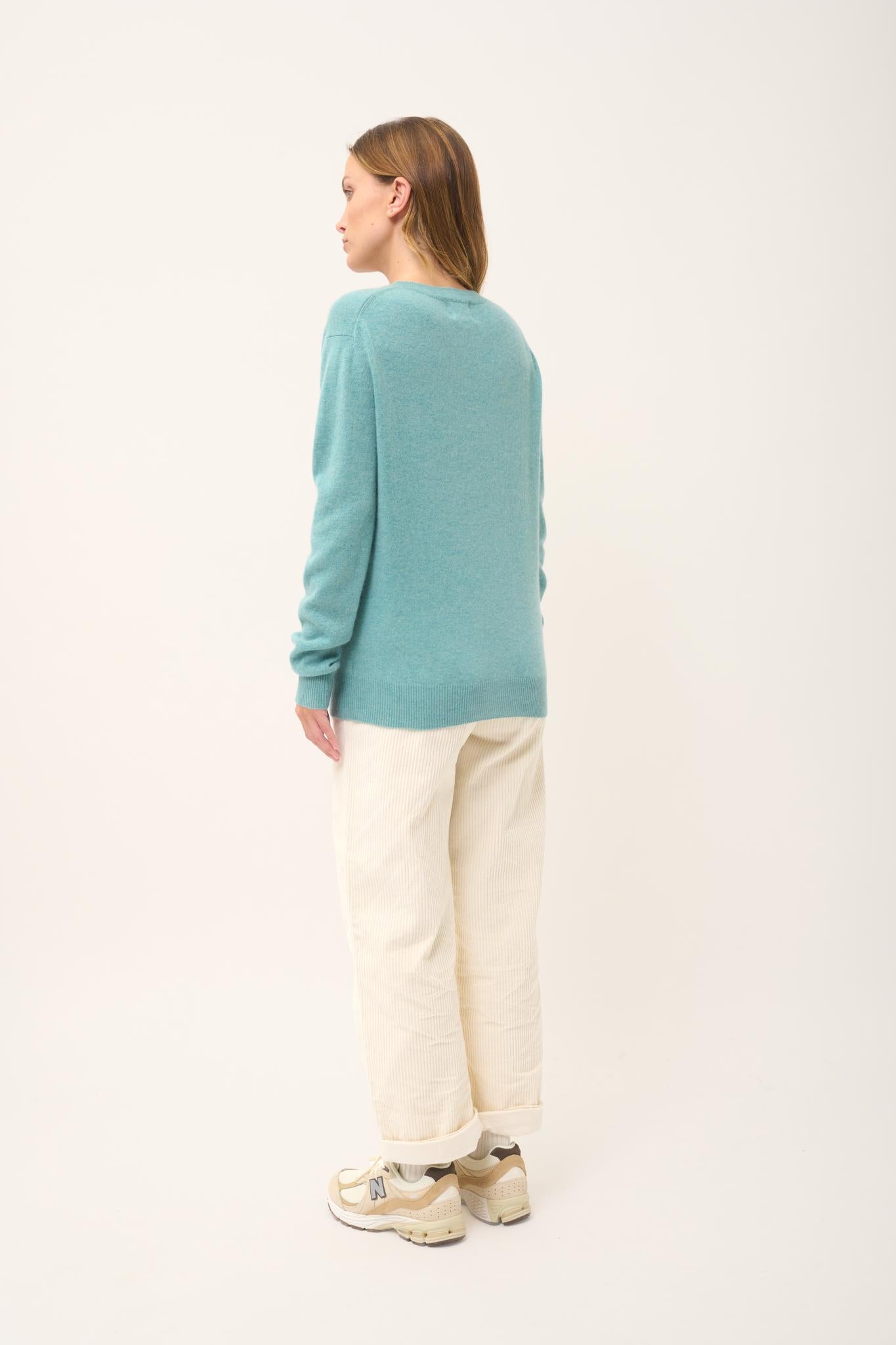 NORA v-neck sweater mottled green