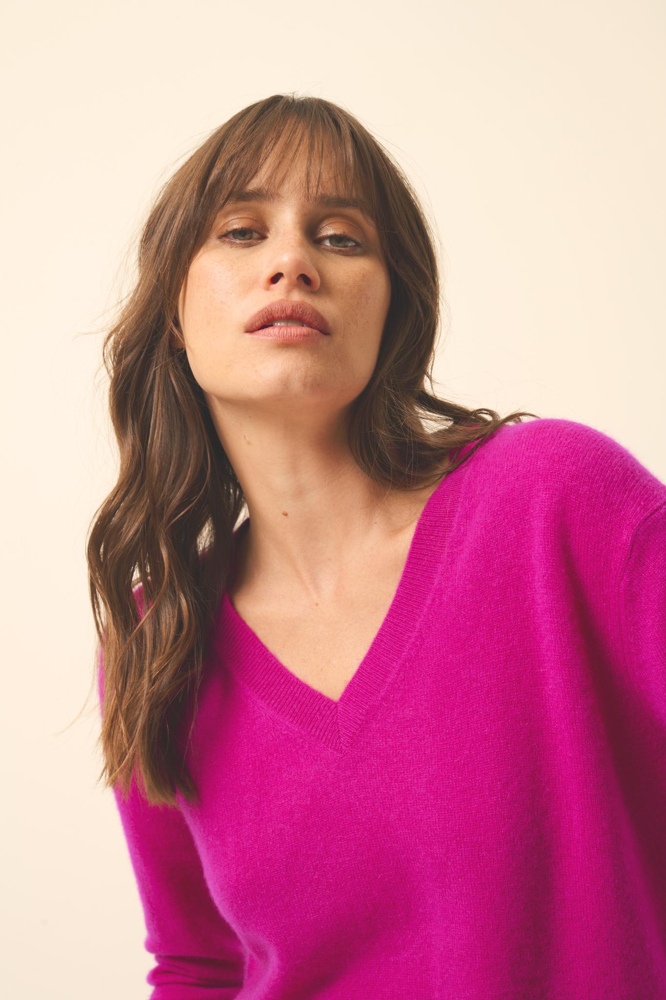 NORA v-neck sweater in violet