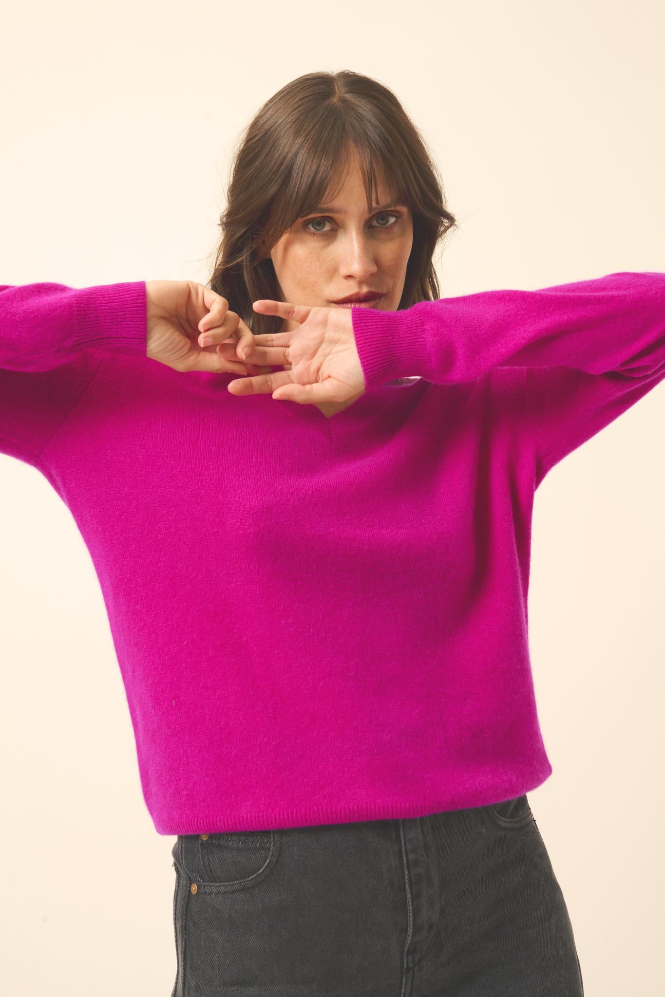 NORA v-neck sweater in violet
