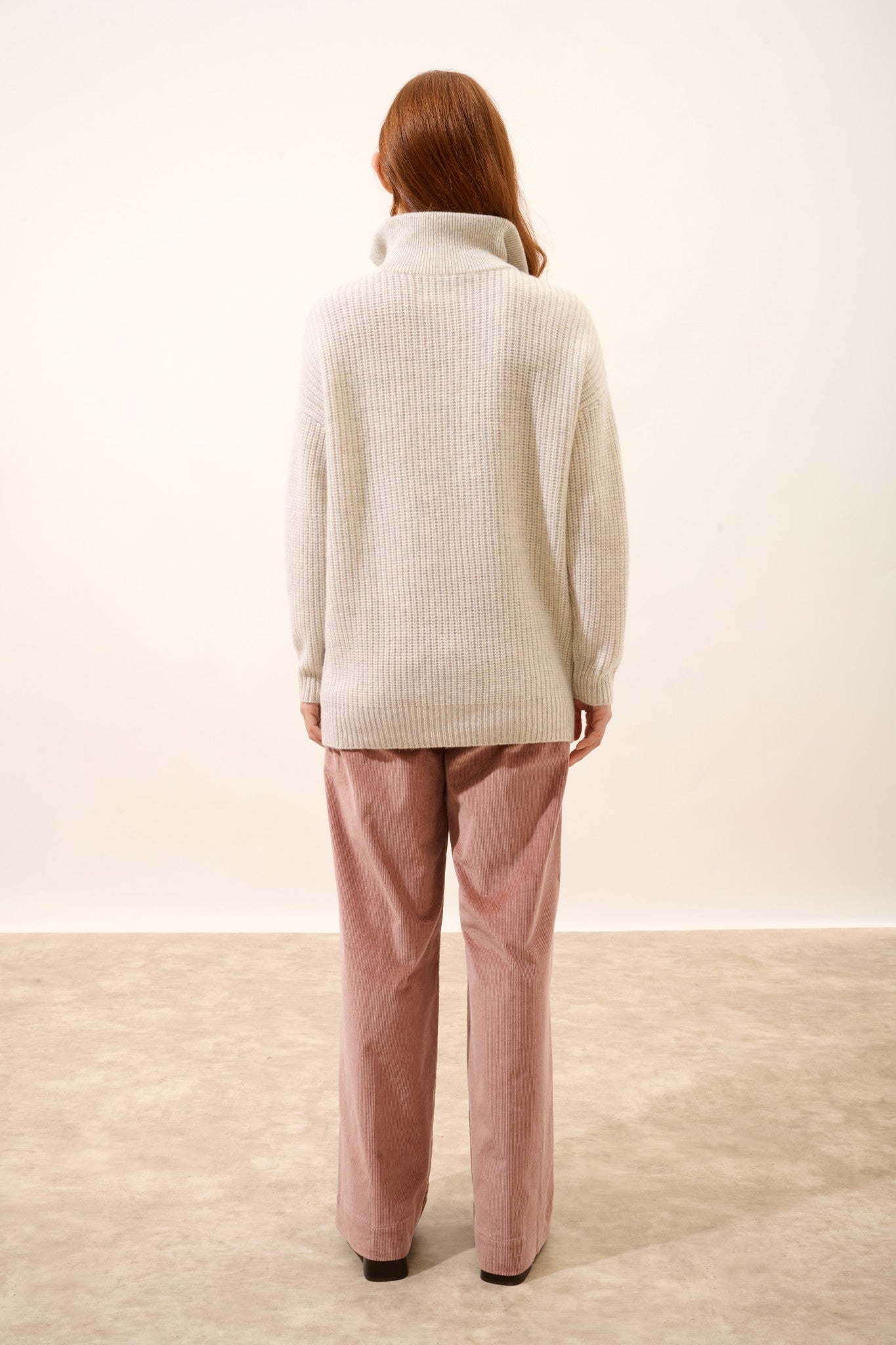 nordica pull camionneur 6 fils gris perle chiné 100% cachemire