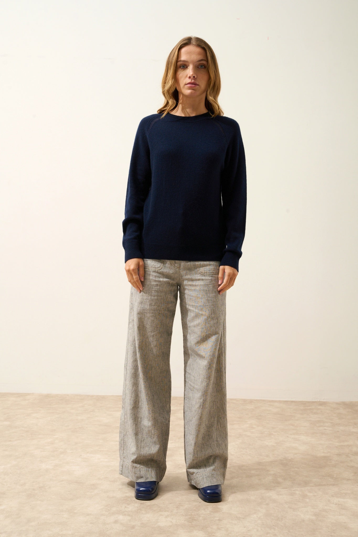 NORENA pull col rond navy