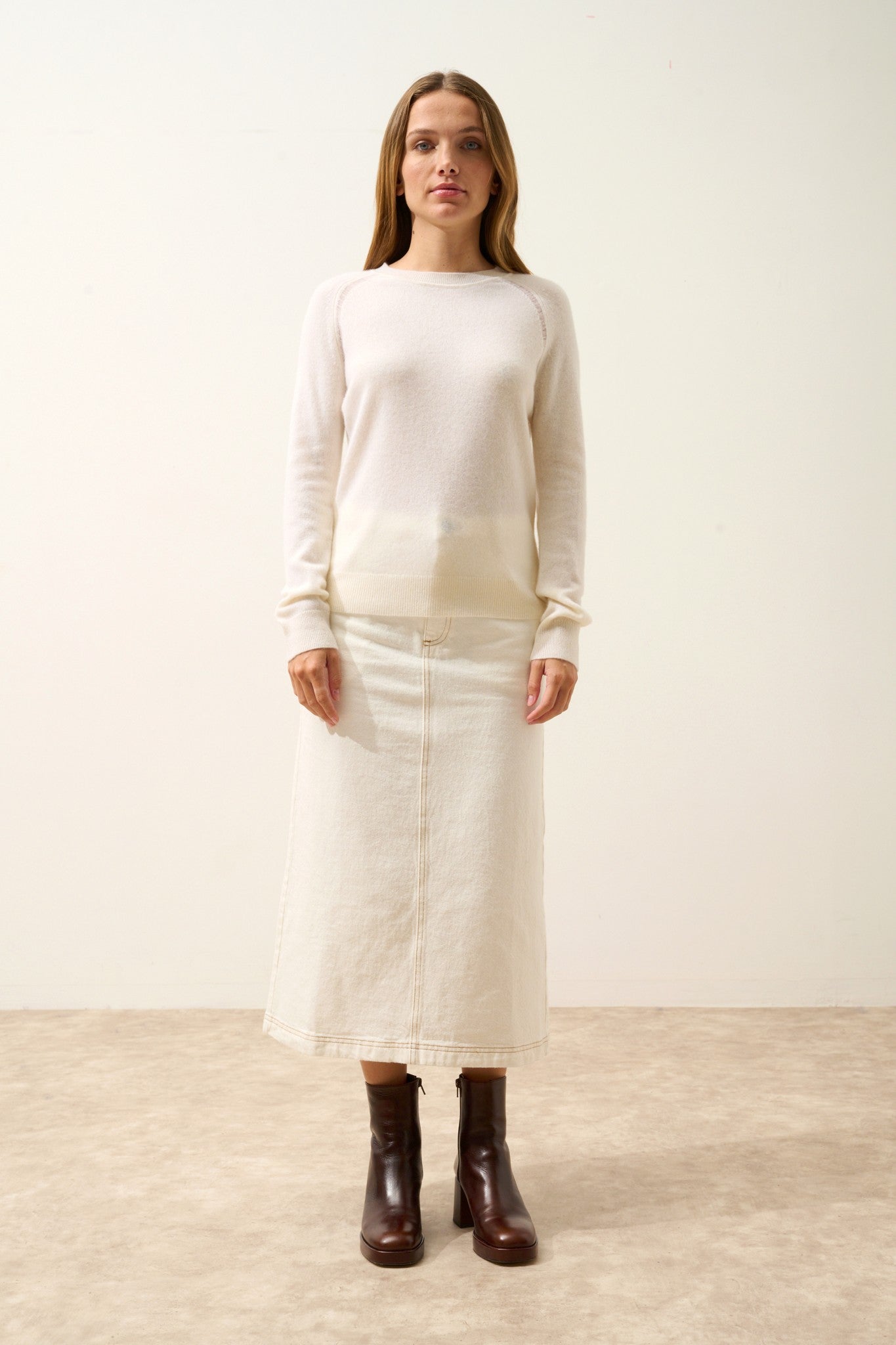 norena pull col rond neige 100% cachemire