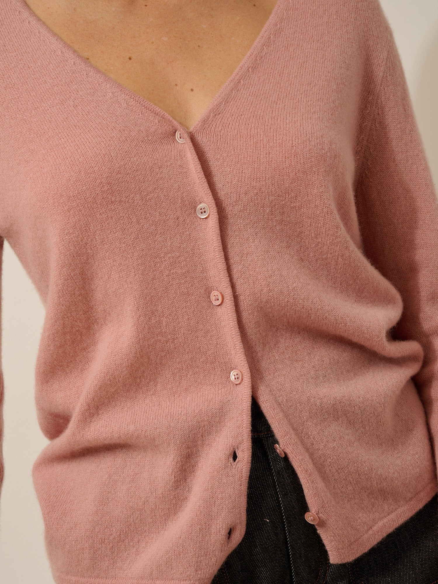norma rosewood v-neck cardigan