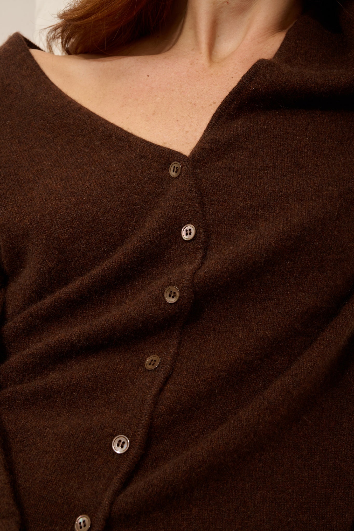 NORMA cardigan col v café