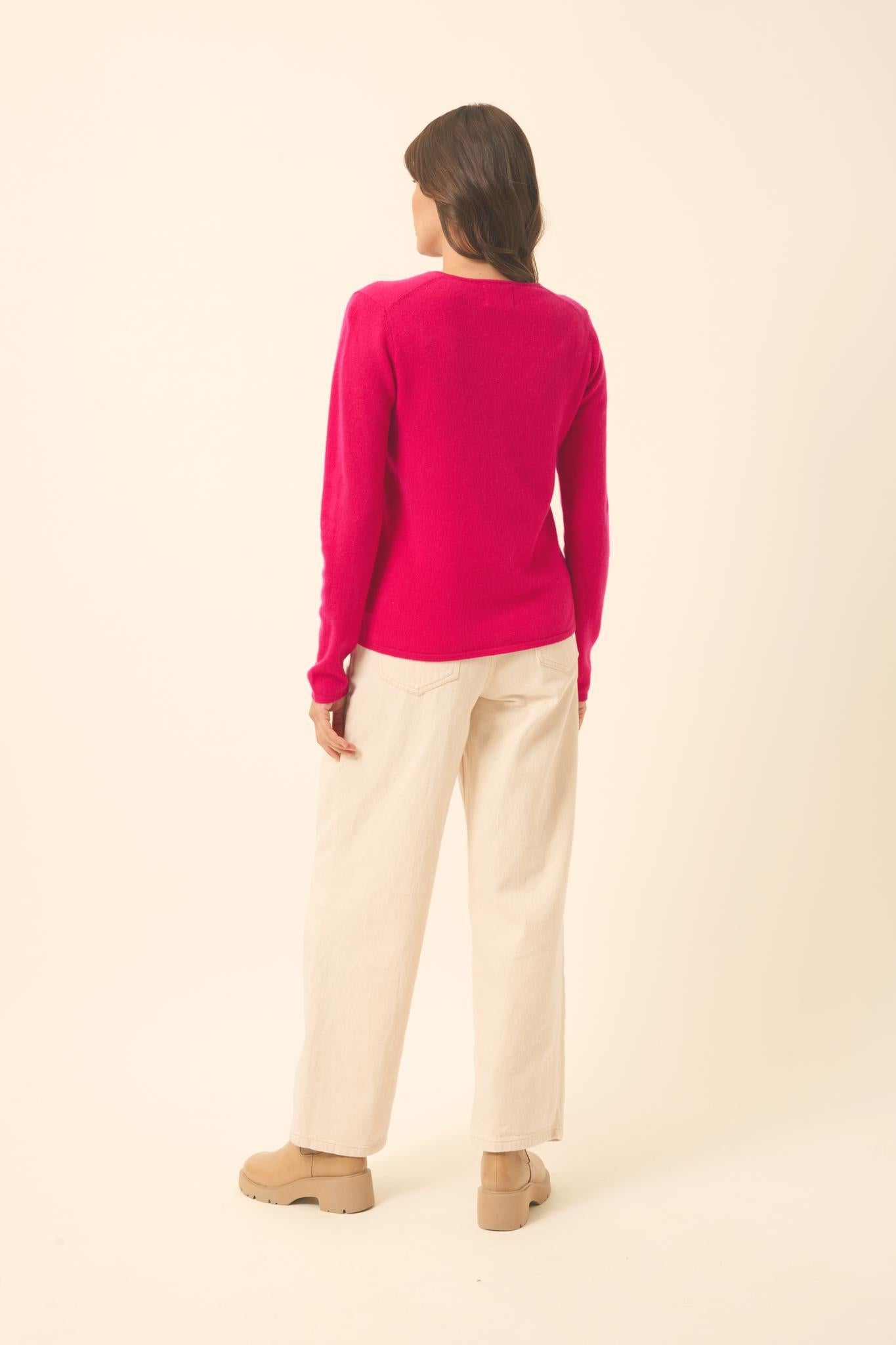 NORMA cardigan v-neck fuchsia
