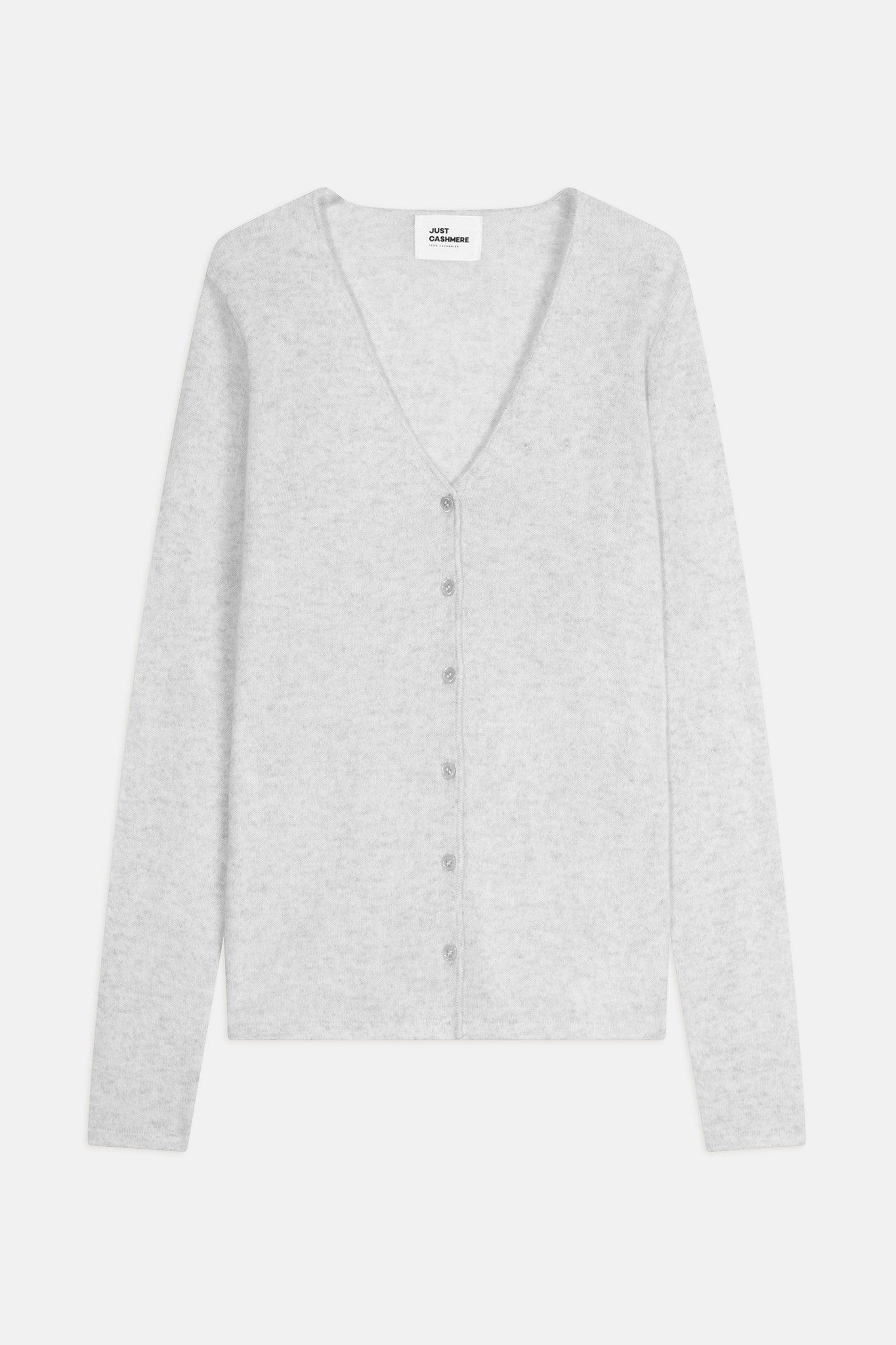 norma cardigan col v gris perle chiné