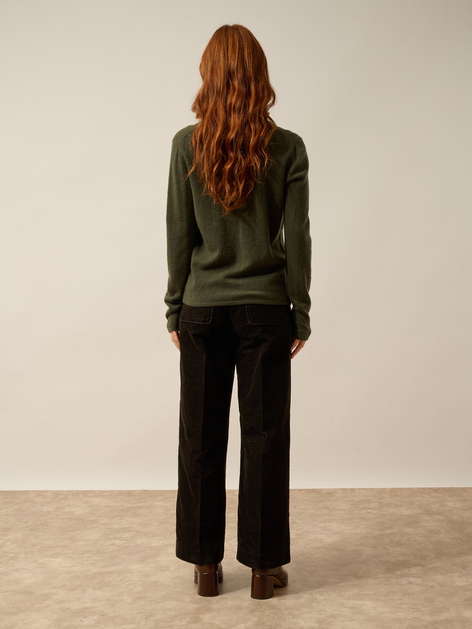 NORMA khaki V-neck cardigan