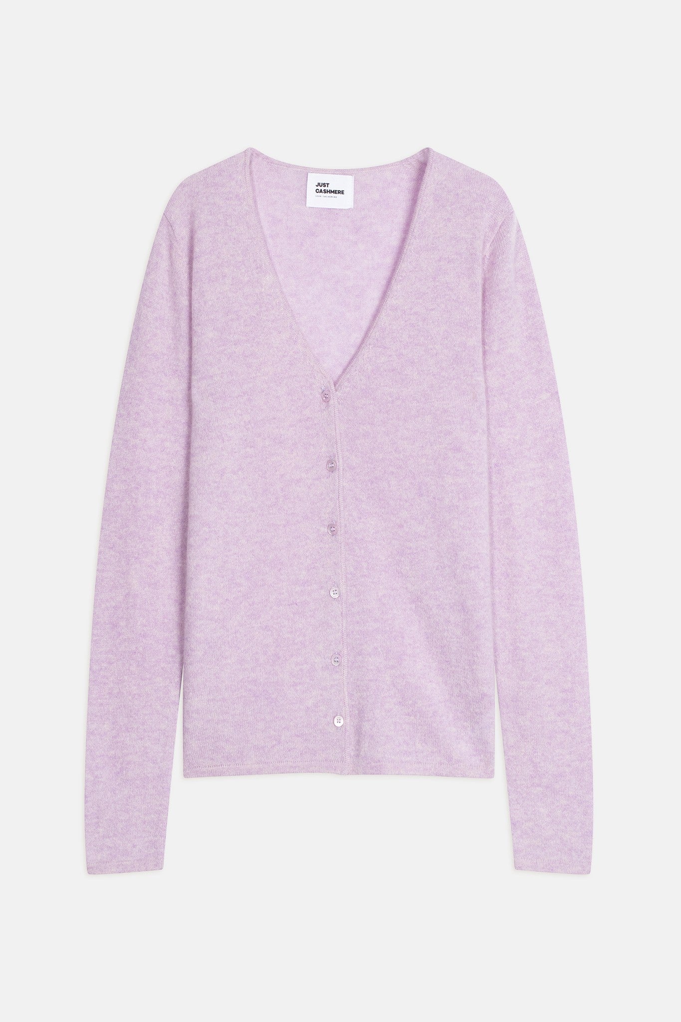 norma cardigan col v mauve chiné