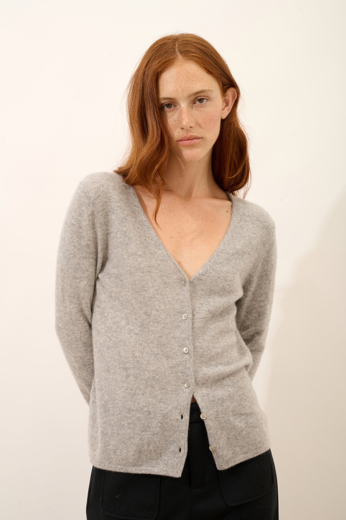NORMA cardigan v-neck cloudy mottled