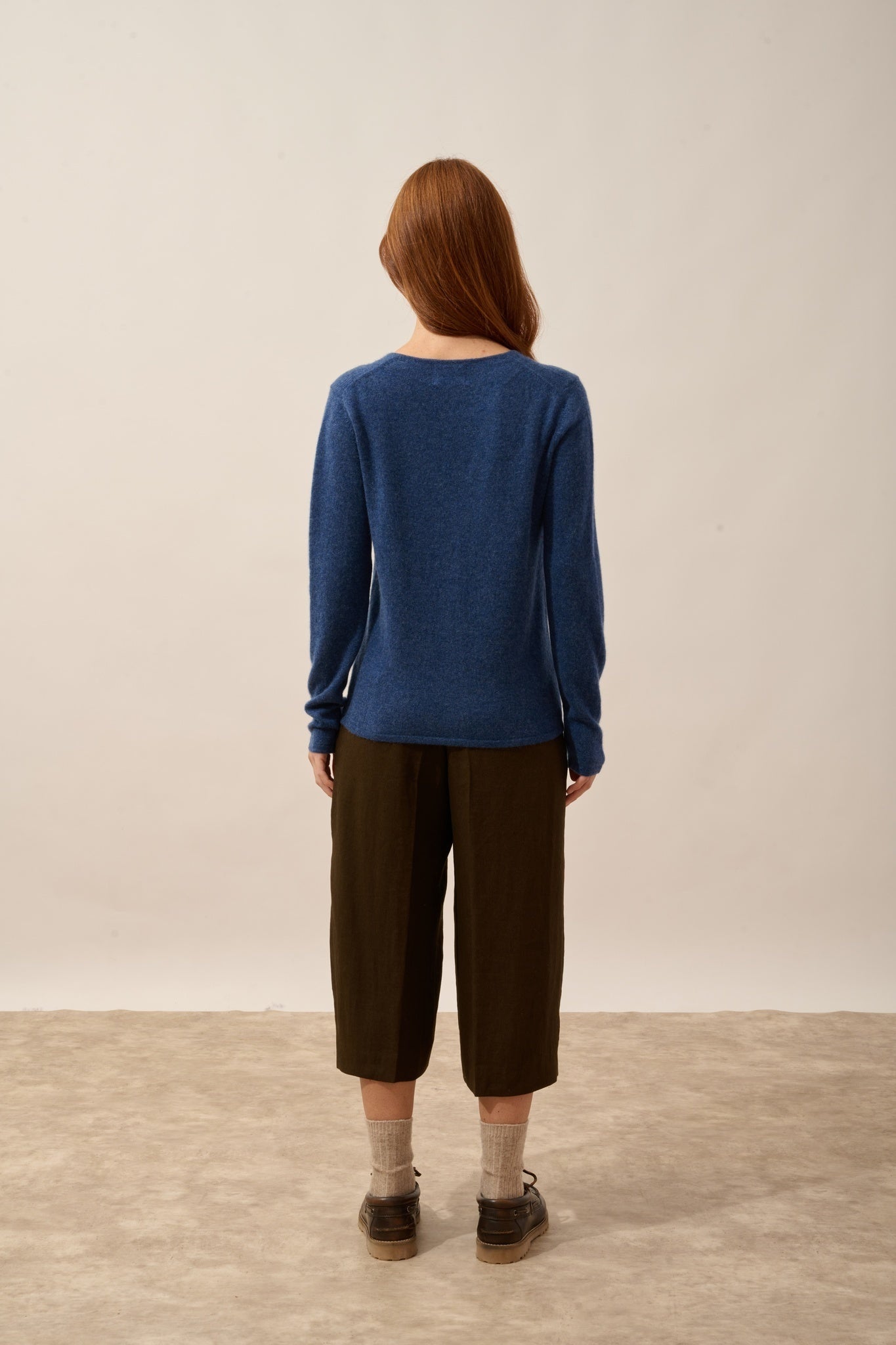 NORMA cardigan col v ocean chiné