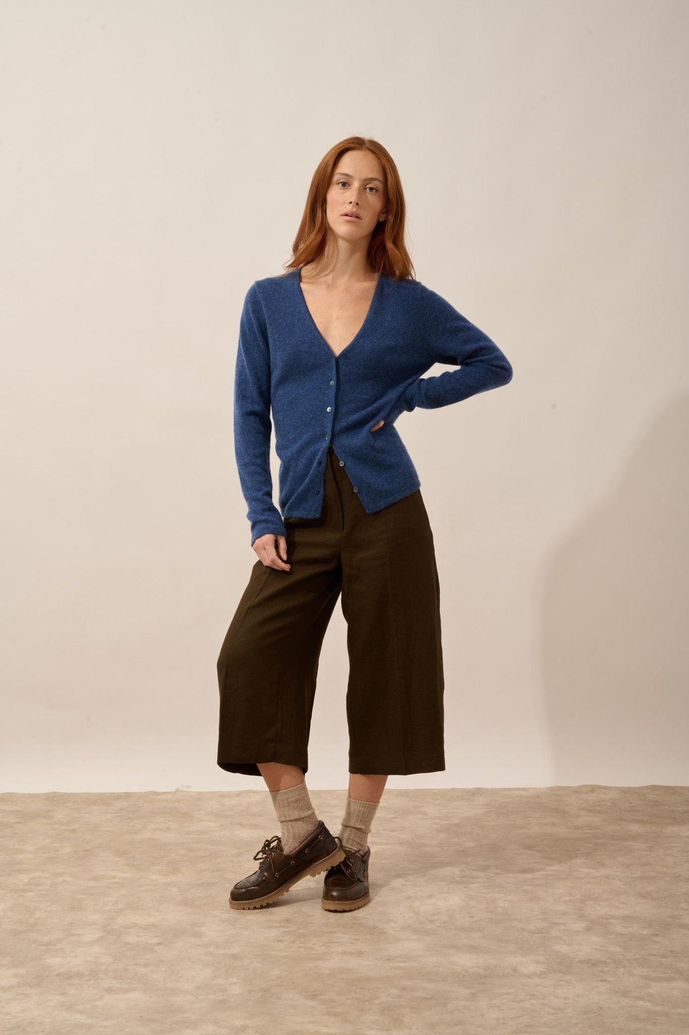 norma cardigan col v ocean chiné