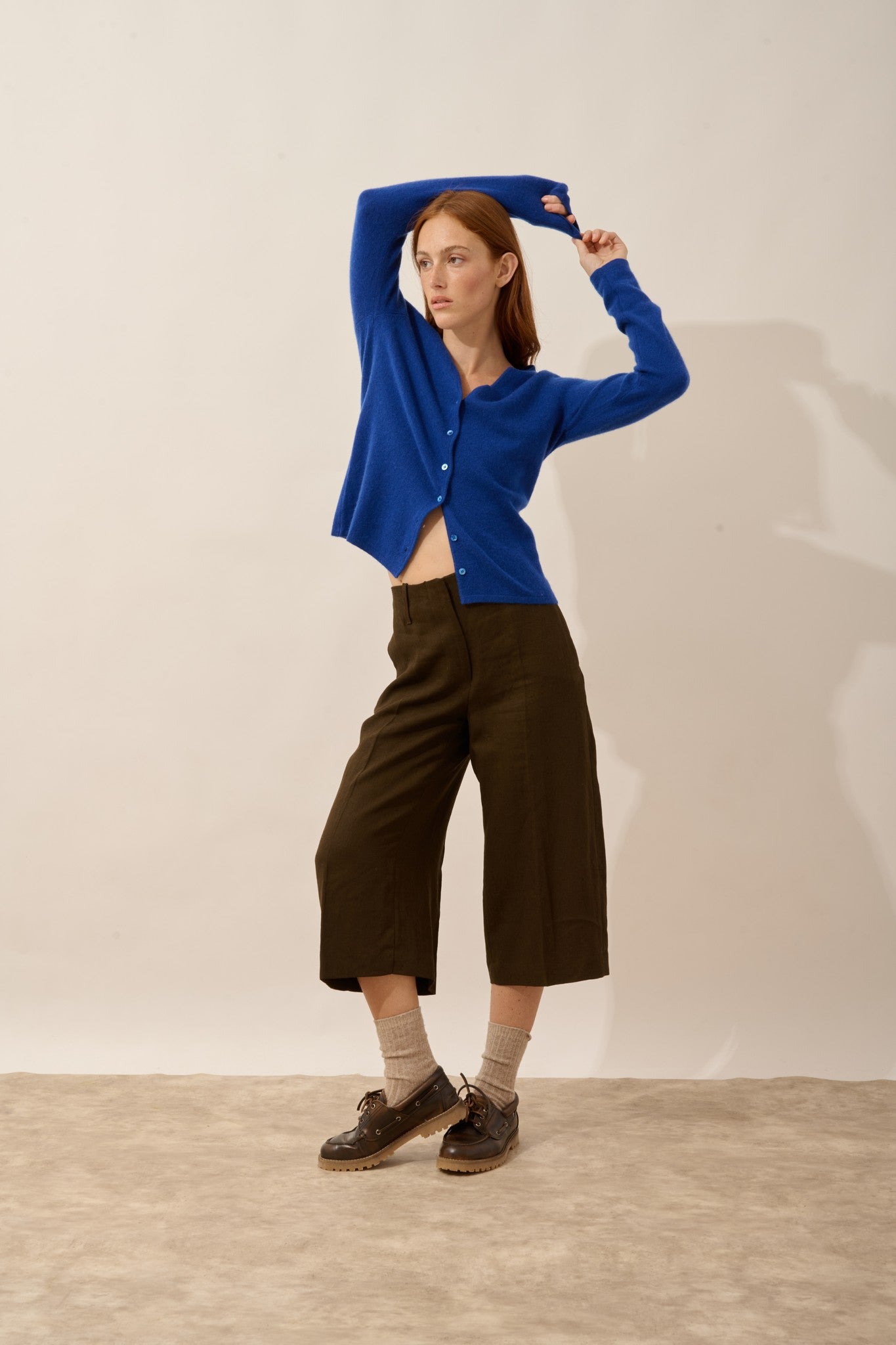 norma cardigan col v outremer