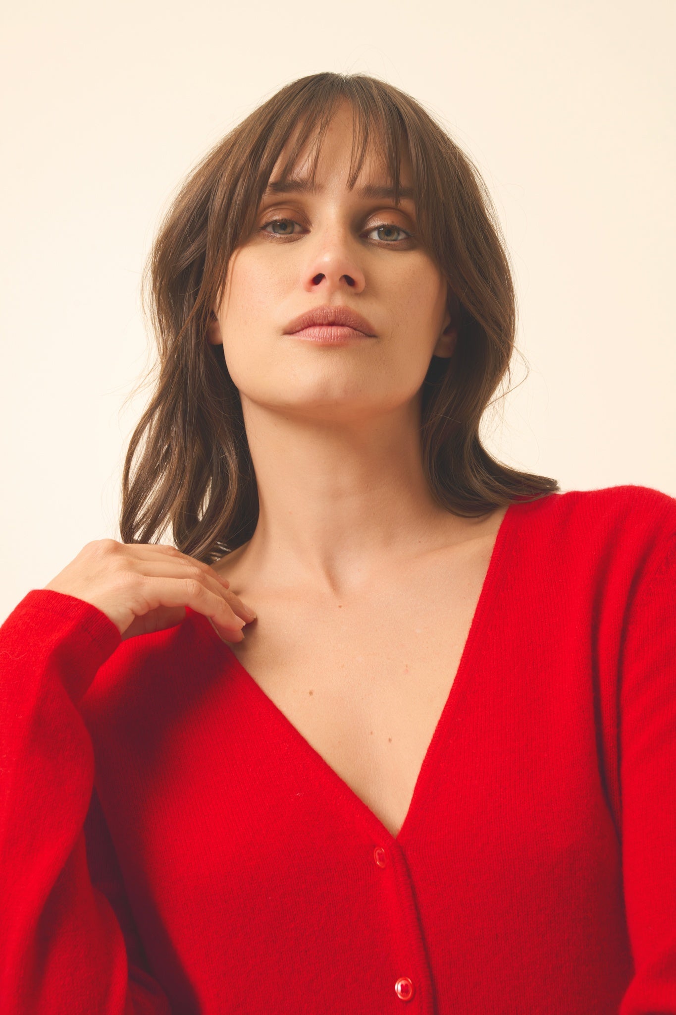 NORMA cardigan col v rouge