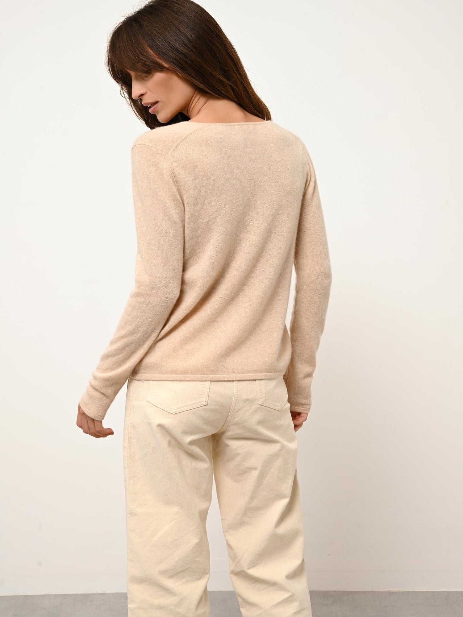 NORMA v-neck cardigan sand