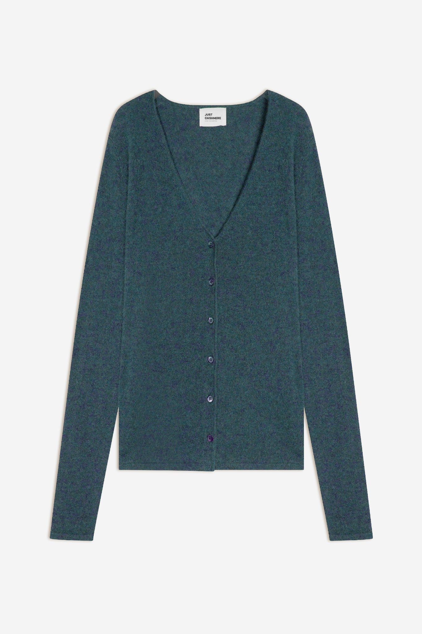 norma cardigan col v vert canard chiné