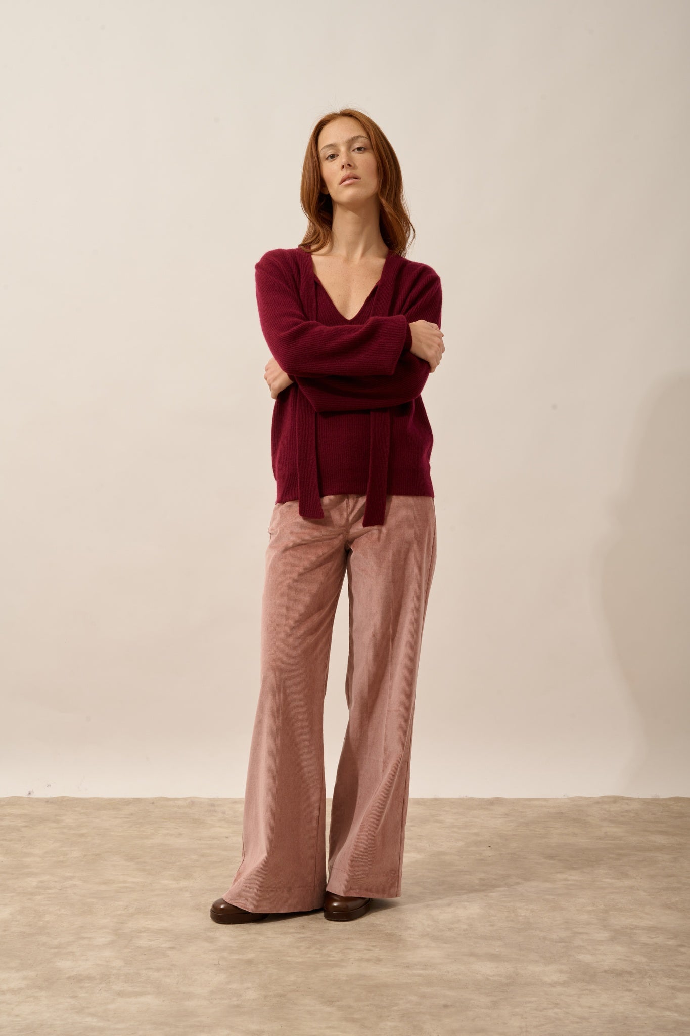 NOTY pull col lavallière bordeaux