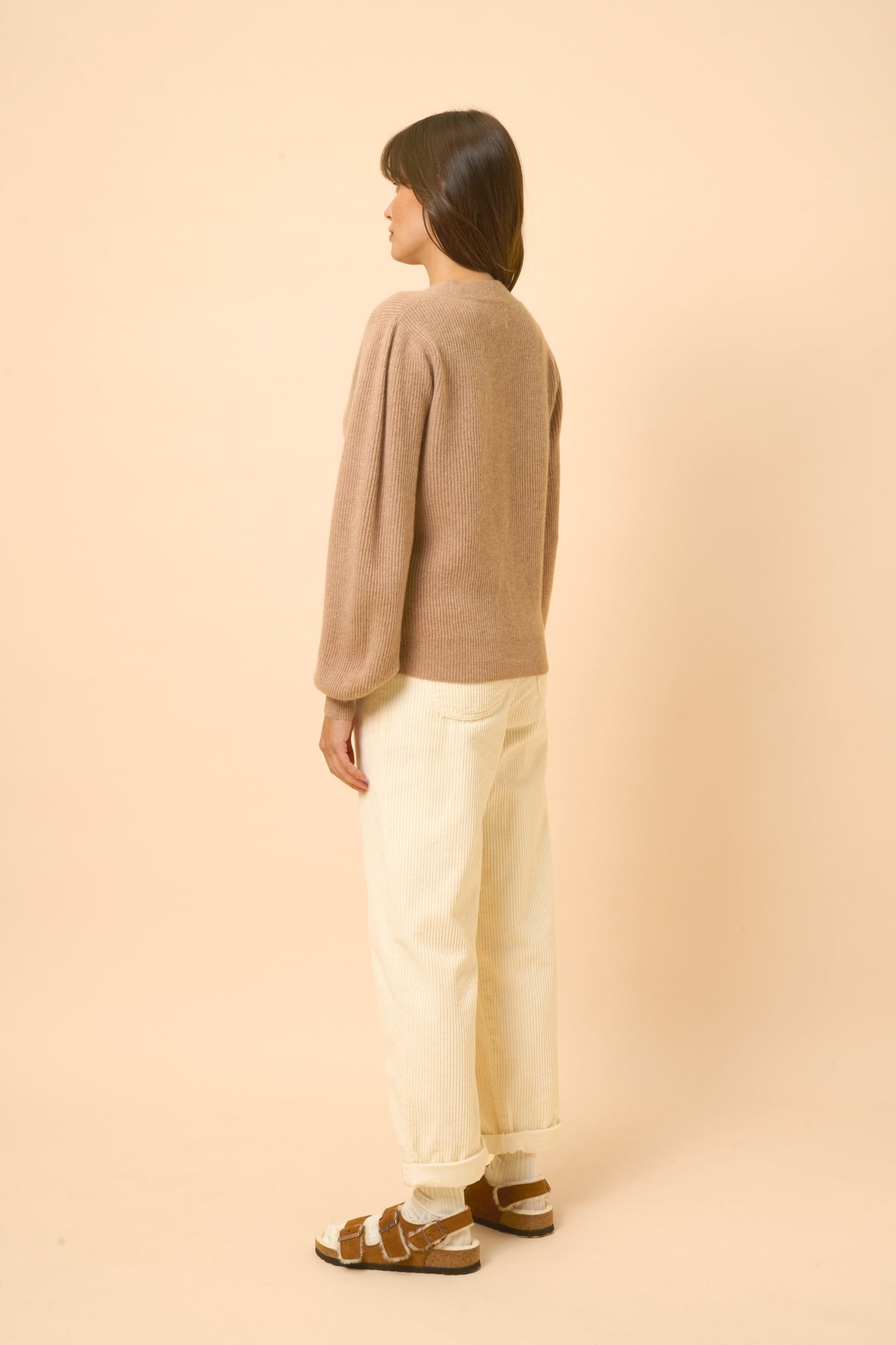 NOTY pull col lavallière camel chiné