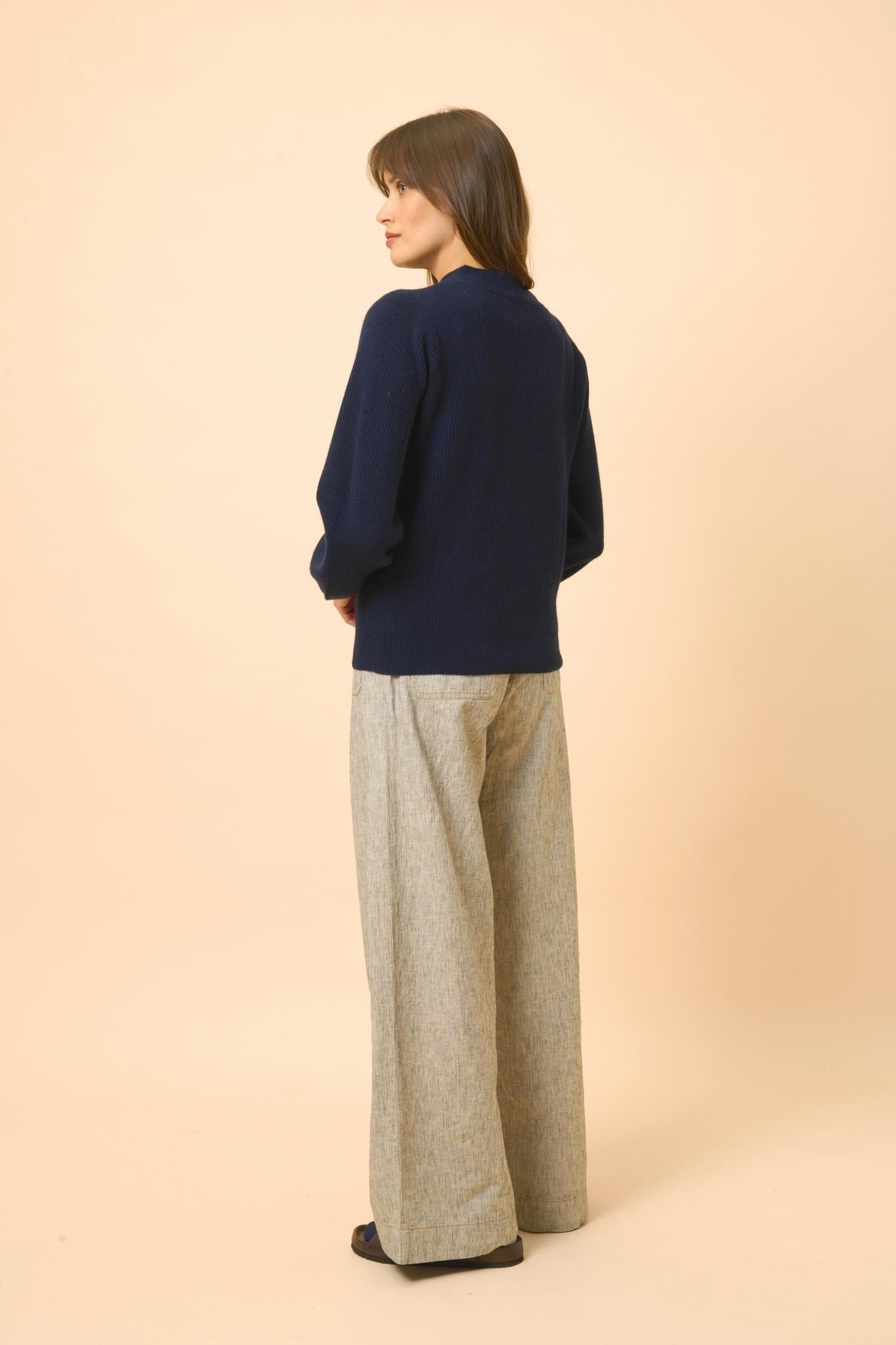 NOTY pull col lavallière navy