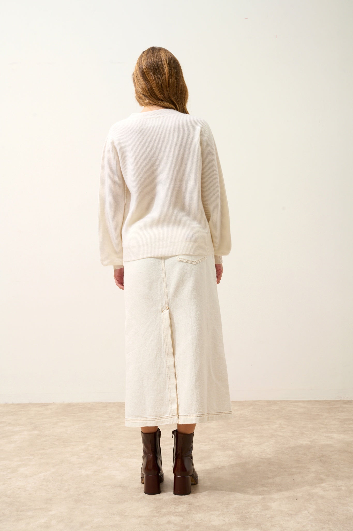 NOTY pull col lavallière neige