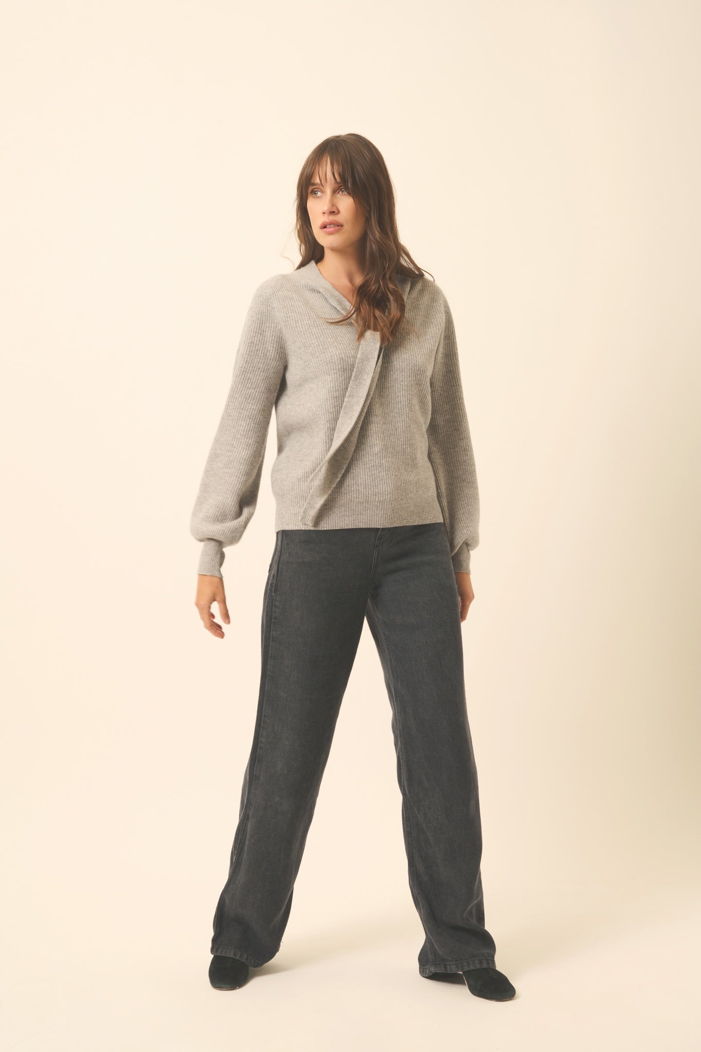 NOTY pull col lavallière nuage chiné