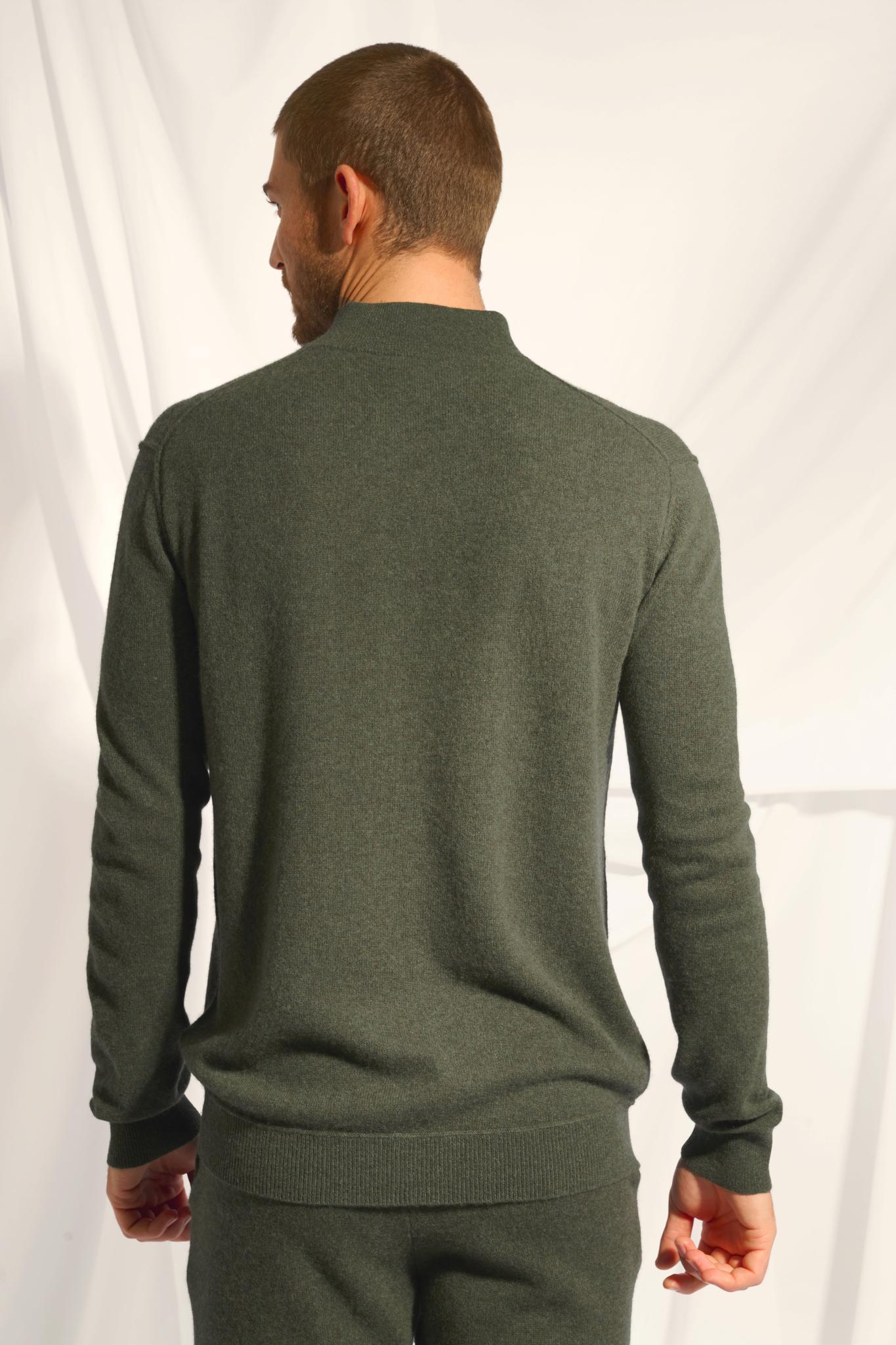 NOUR khaki mottled trucker-neck pullover