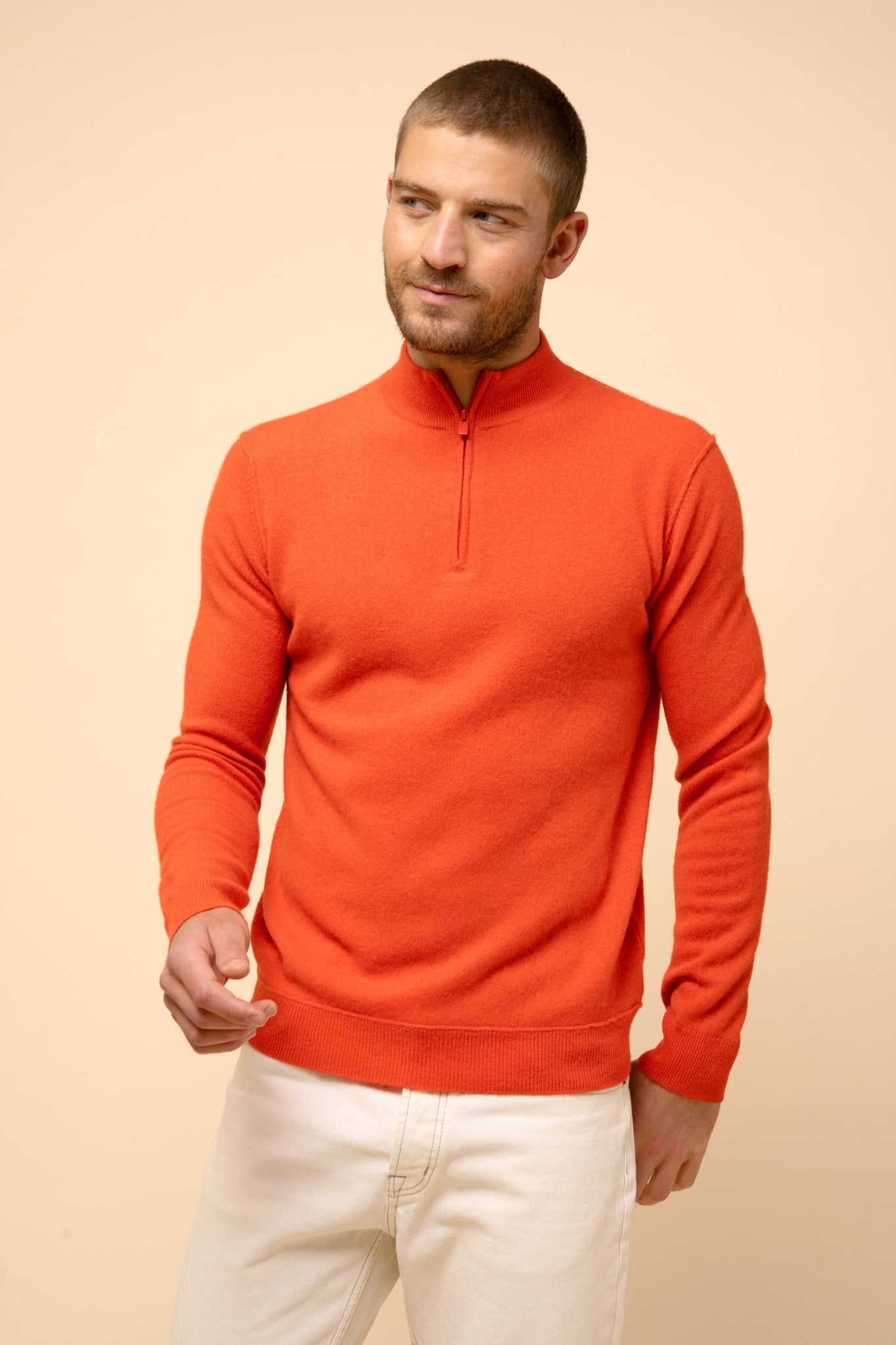 NOUR pull col camionneur orange