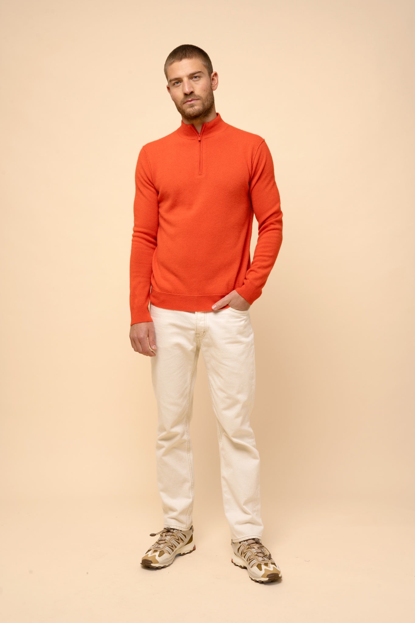 NOUR pull col camionneur orange