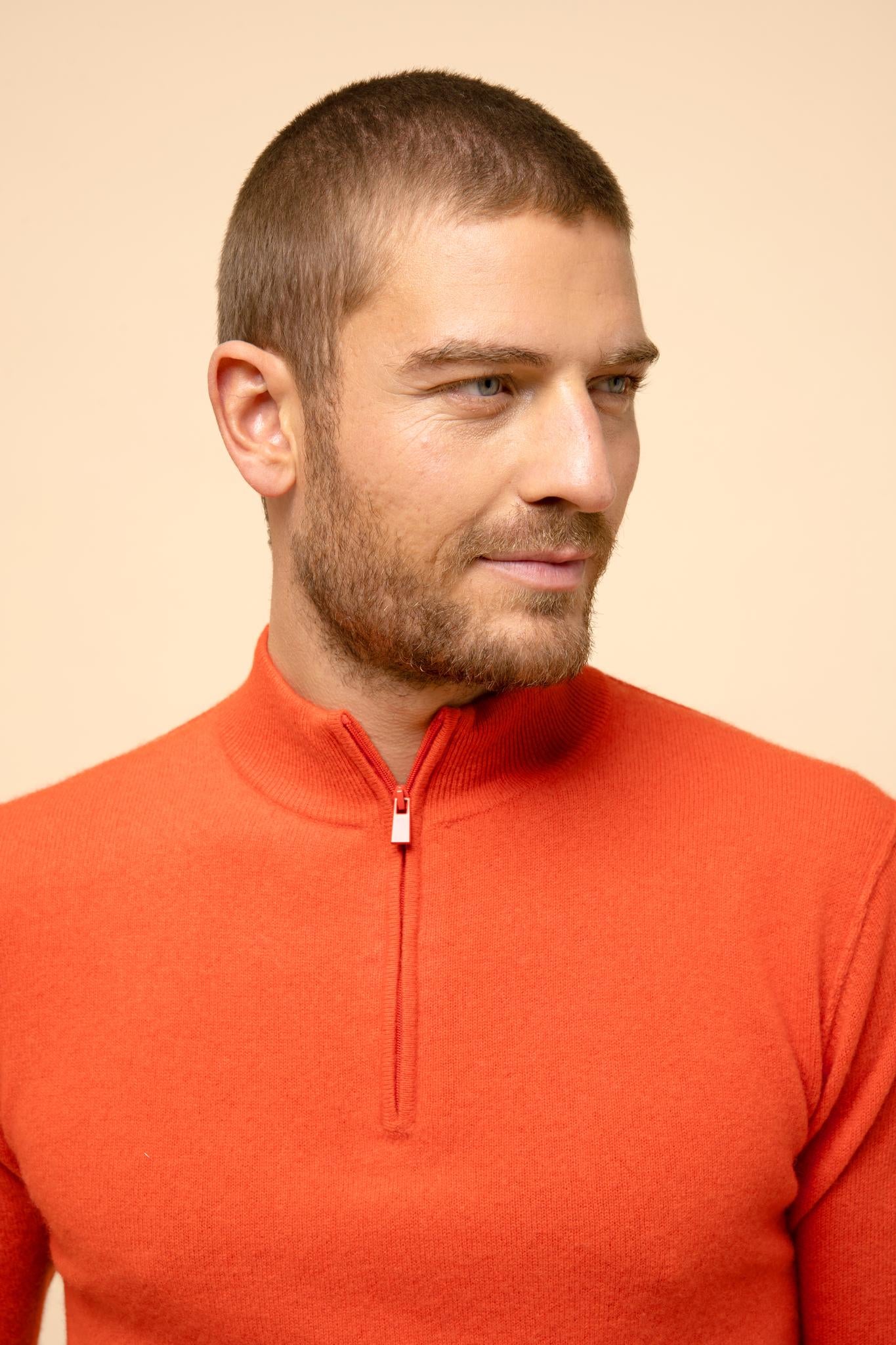 NOUR orange trucker-neck pullover