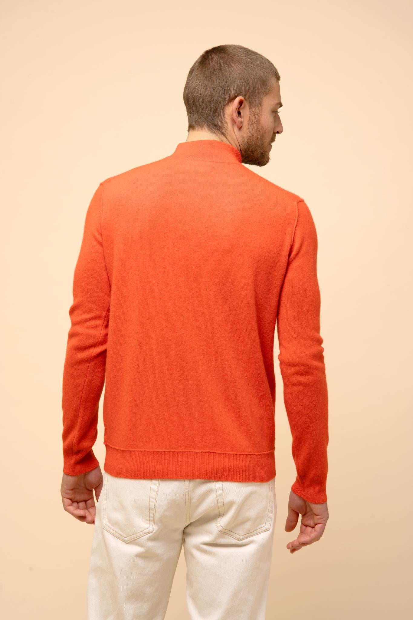 NOUR orange trucker-neck pullover