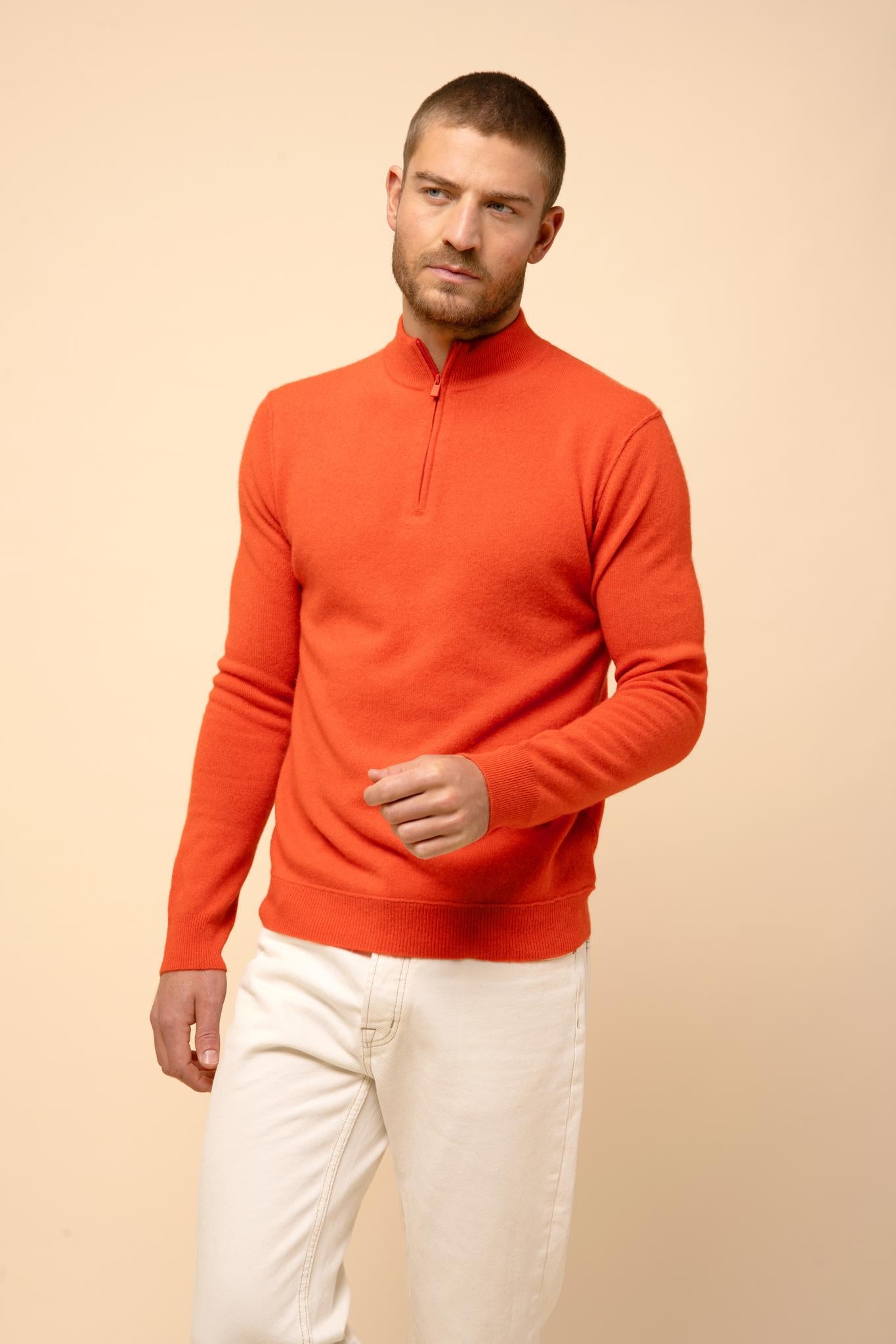 NOUR orange trucker-neck pullover