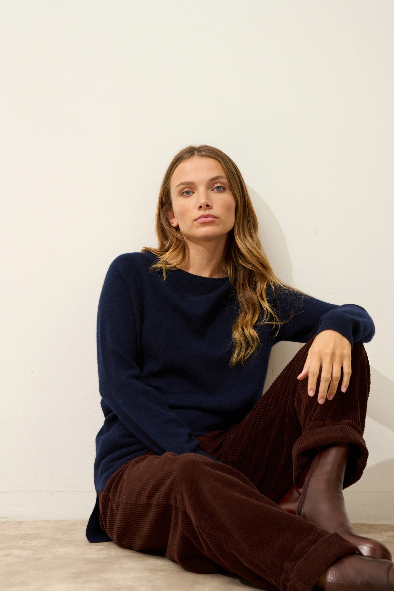 OLAVE pull col bateau navy