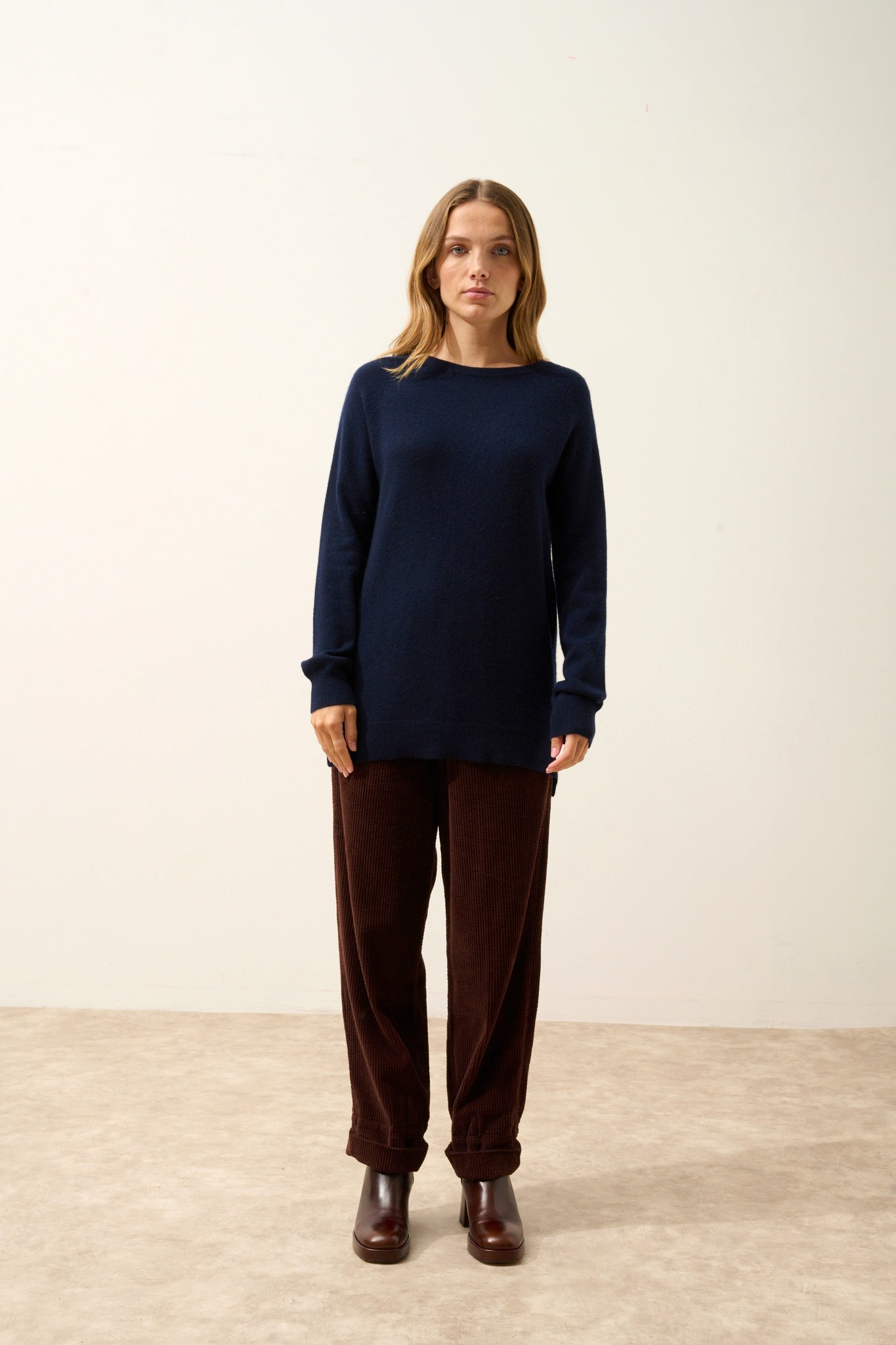 OLAVE pull col bateau navy