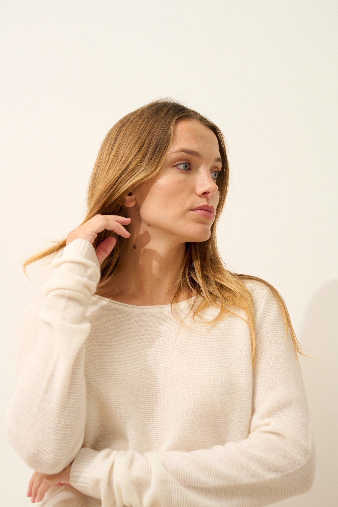 OLENA pull col rond ivoire