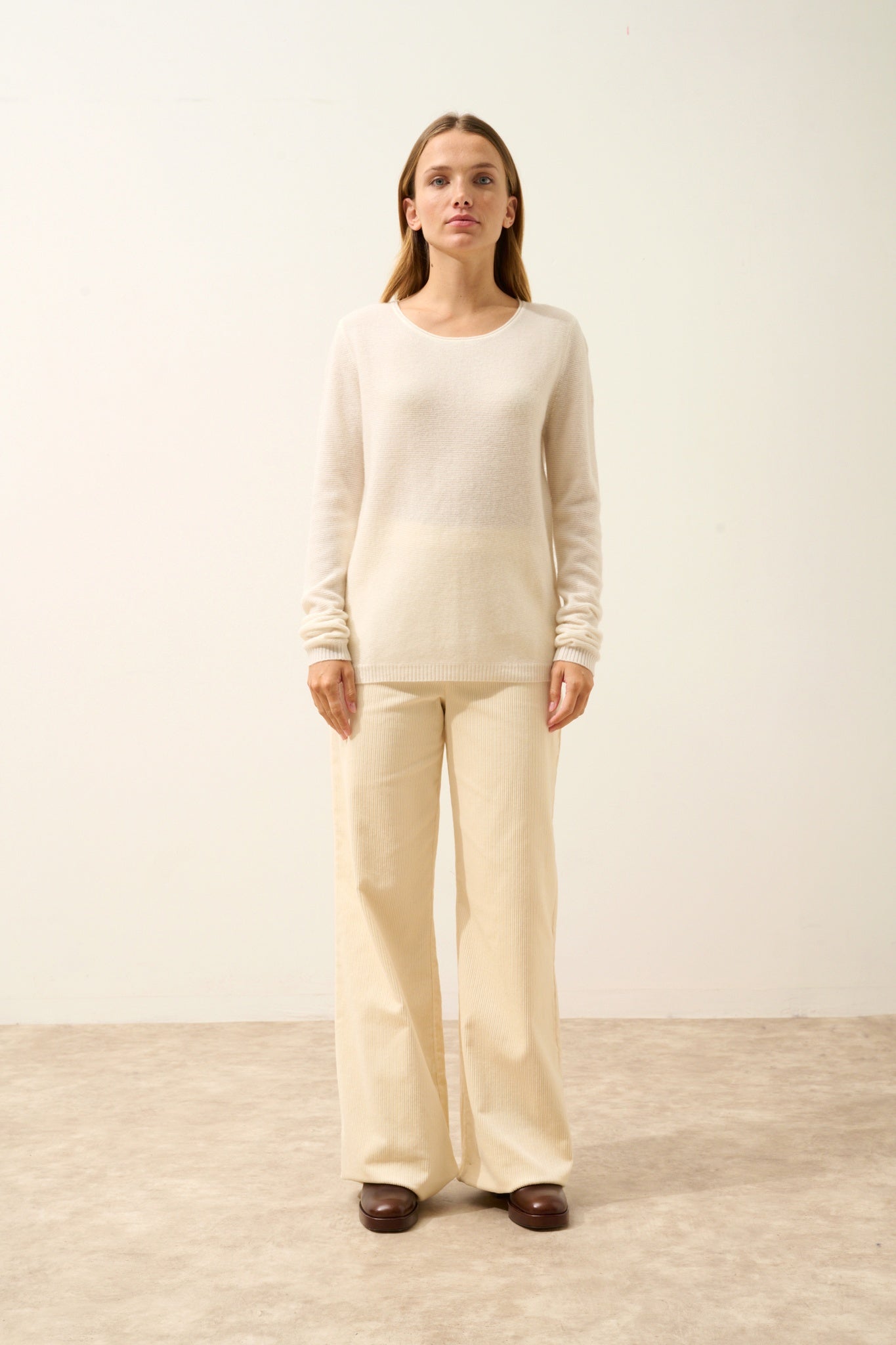OLENA pull col rond ivoire