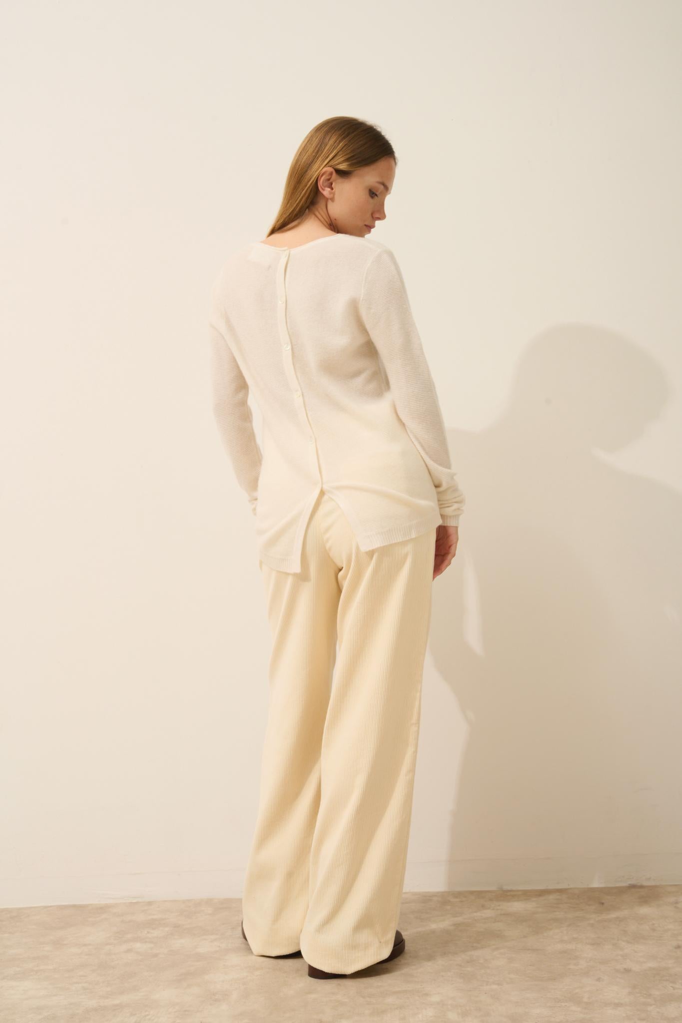 OLENA ivory round-neck sweater