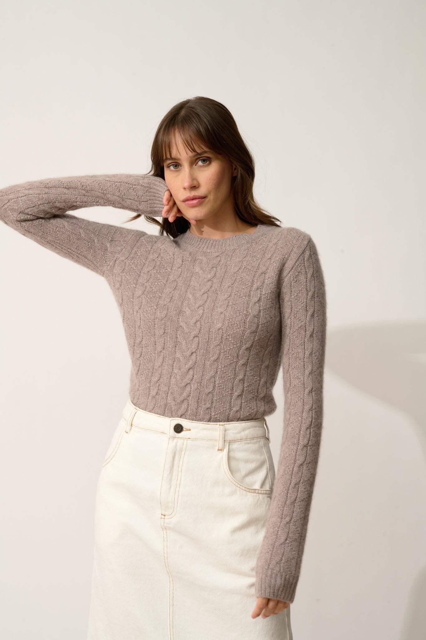 OLIVIA pull col rond caribou chiné