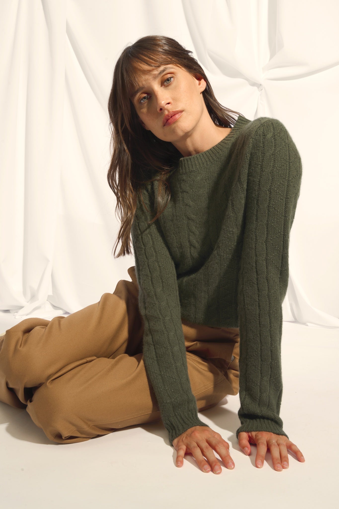 OLIVIA pull col rond kaki