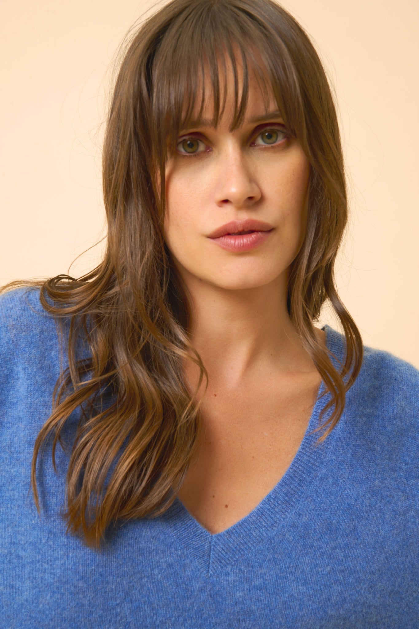 OPAL v-neck sweater denim blue