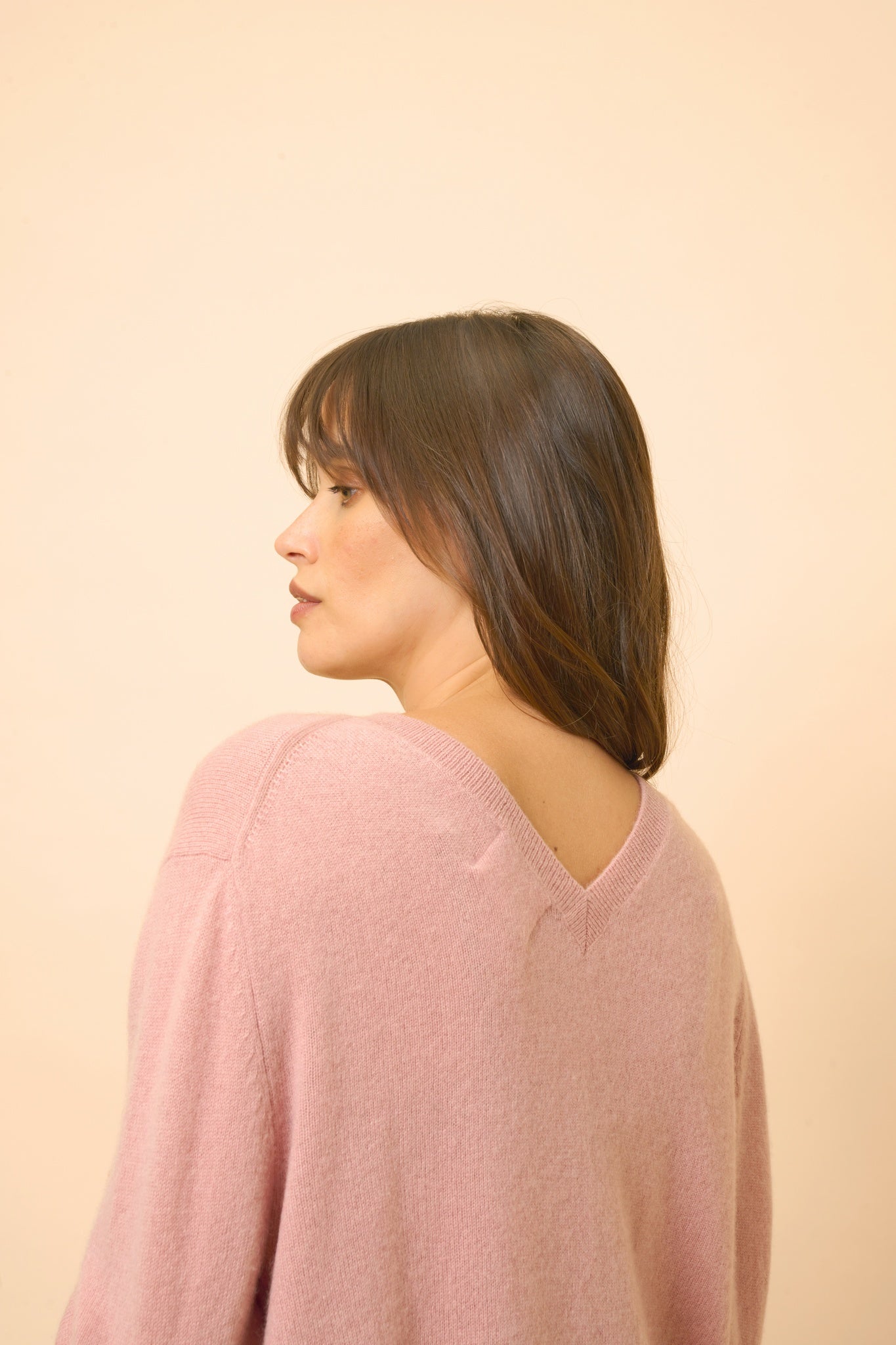 OPAL pull col v bois de rose