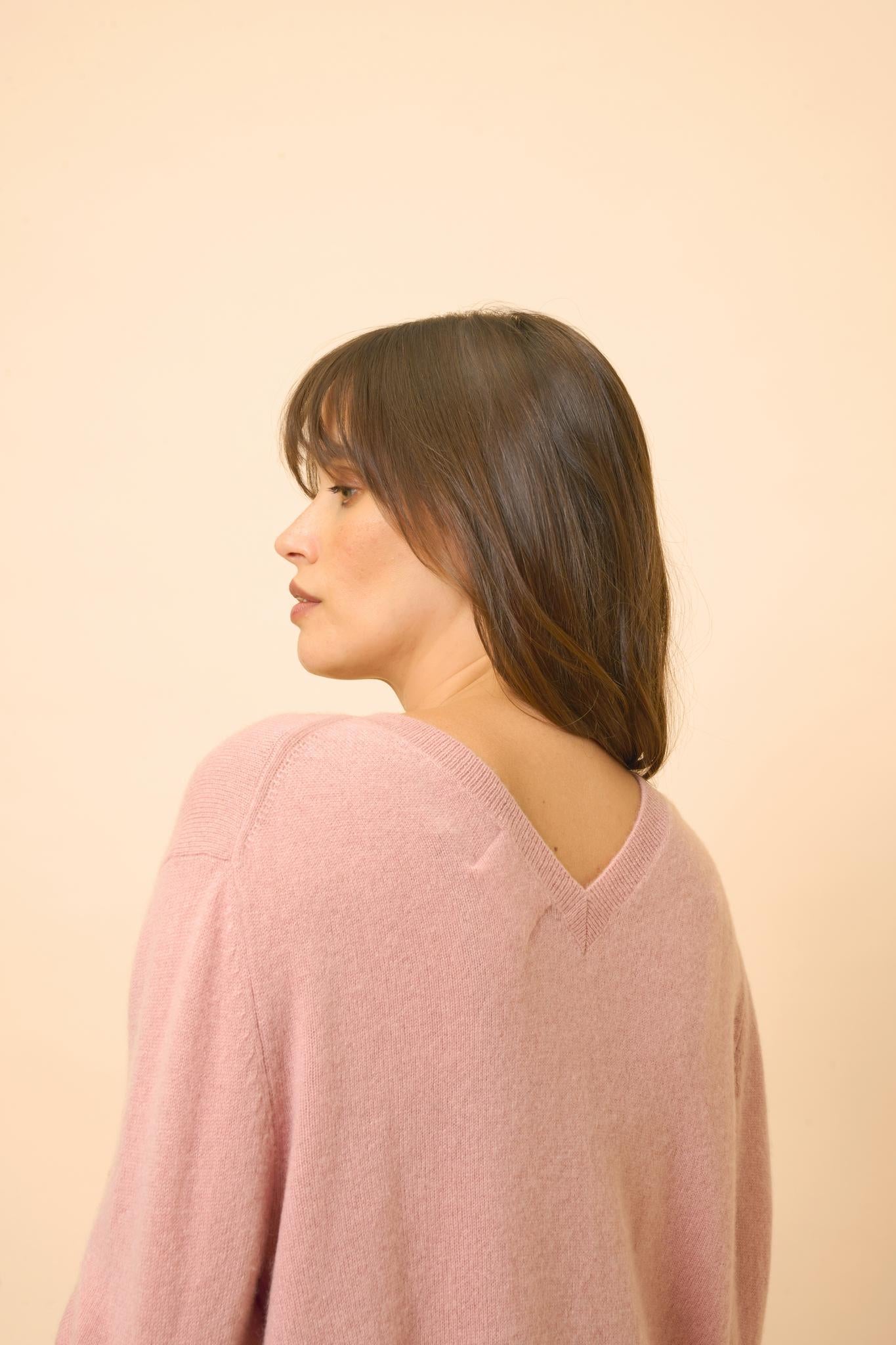 OPAL rosewood v-neck sweater