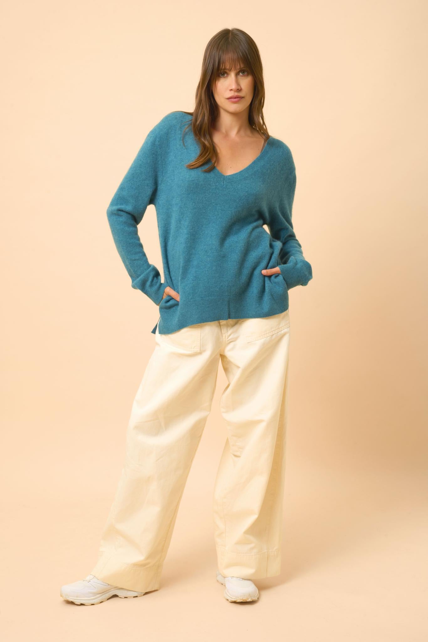 OPAL v-neck sweater mottled duck