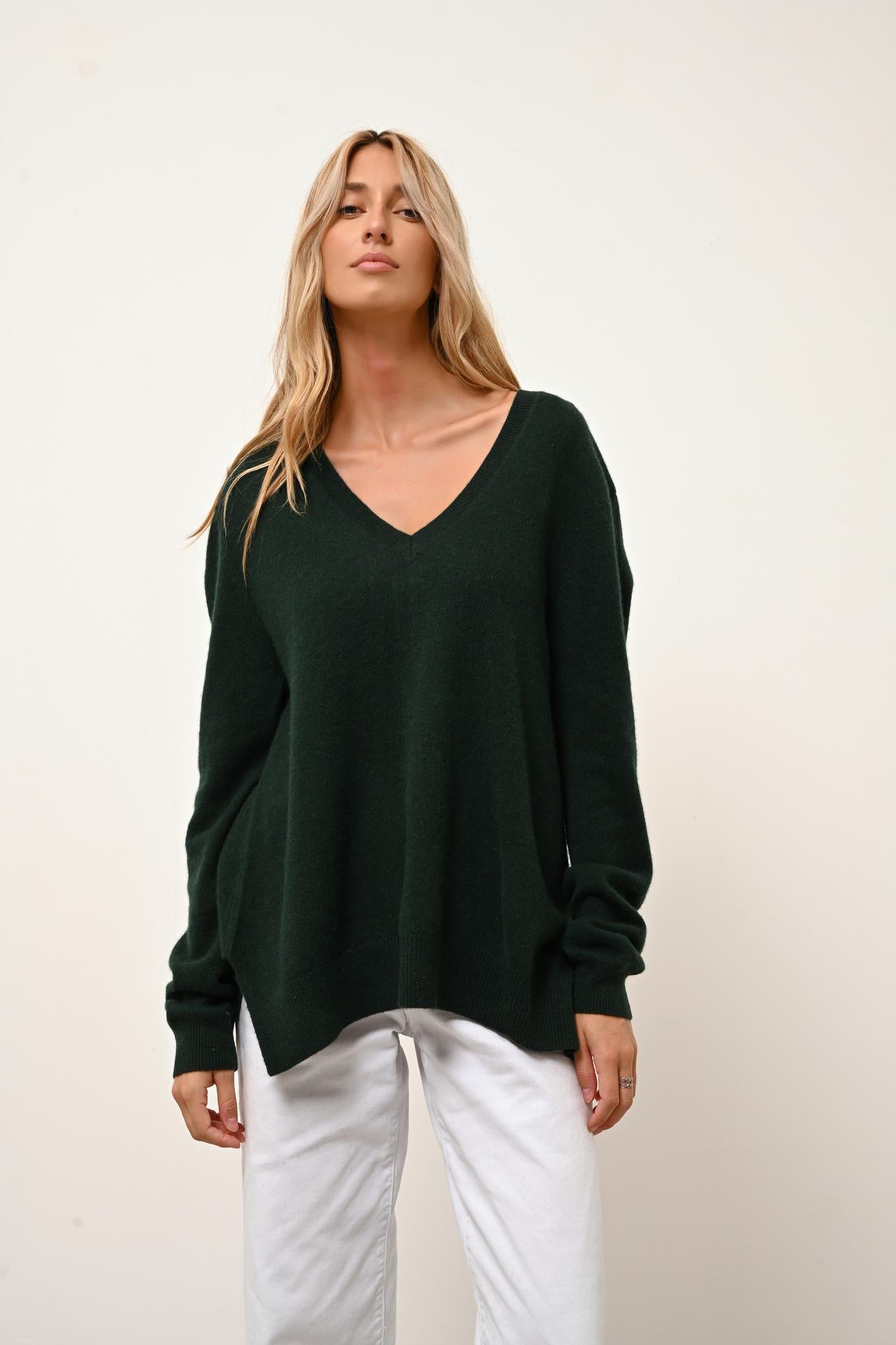 OPAL v-neck sweater cypress