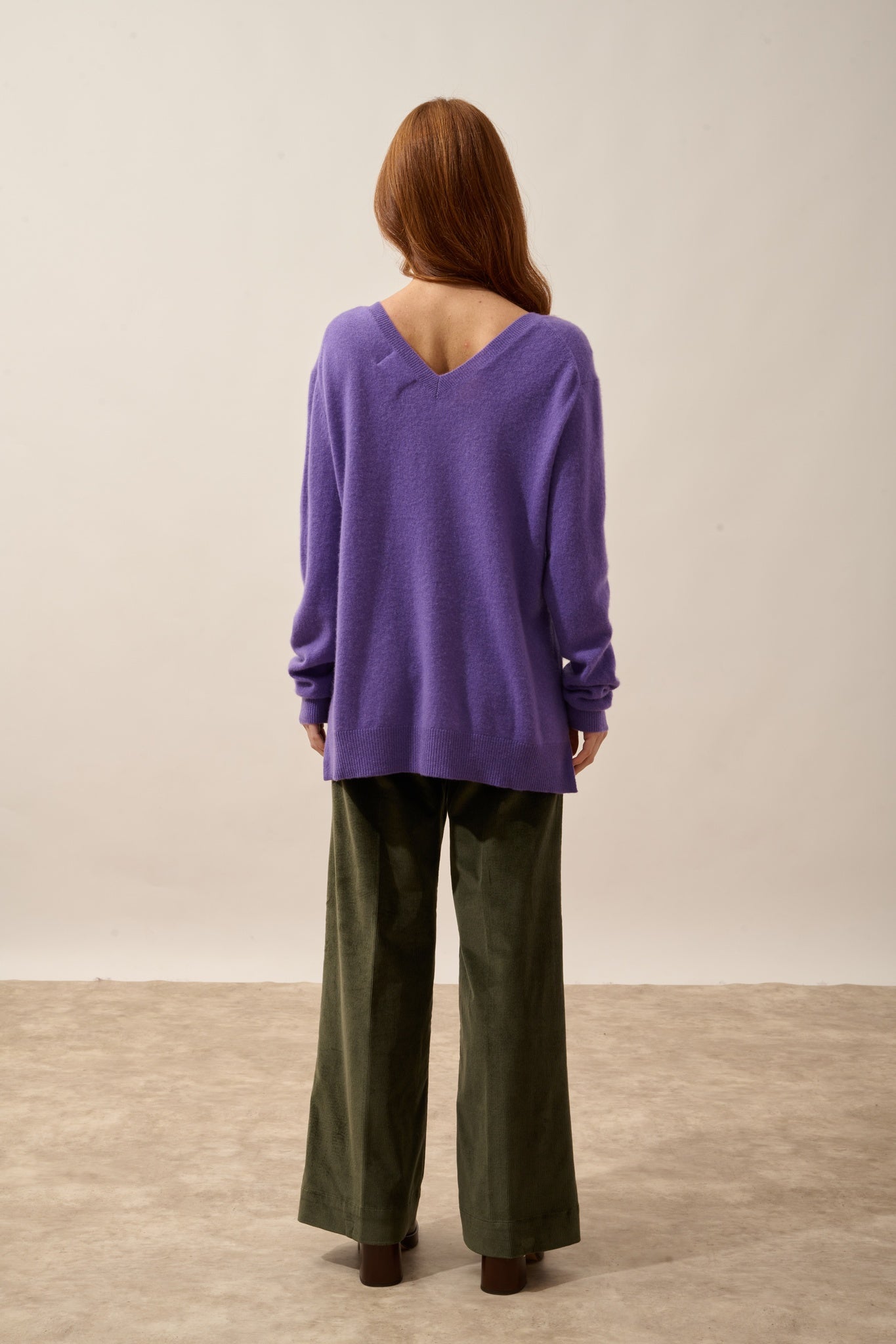 OPAL pull col v devant et dos glycine