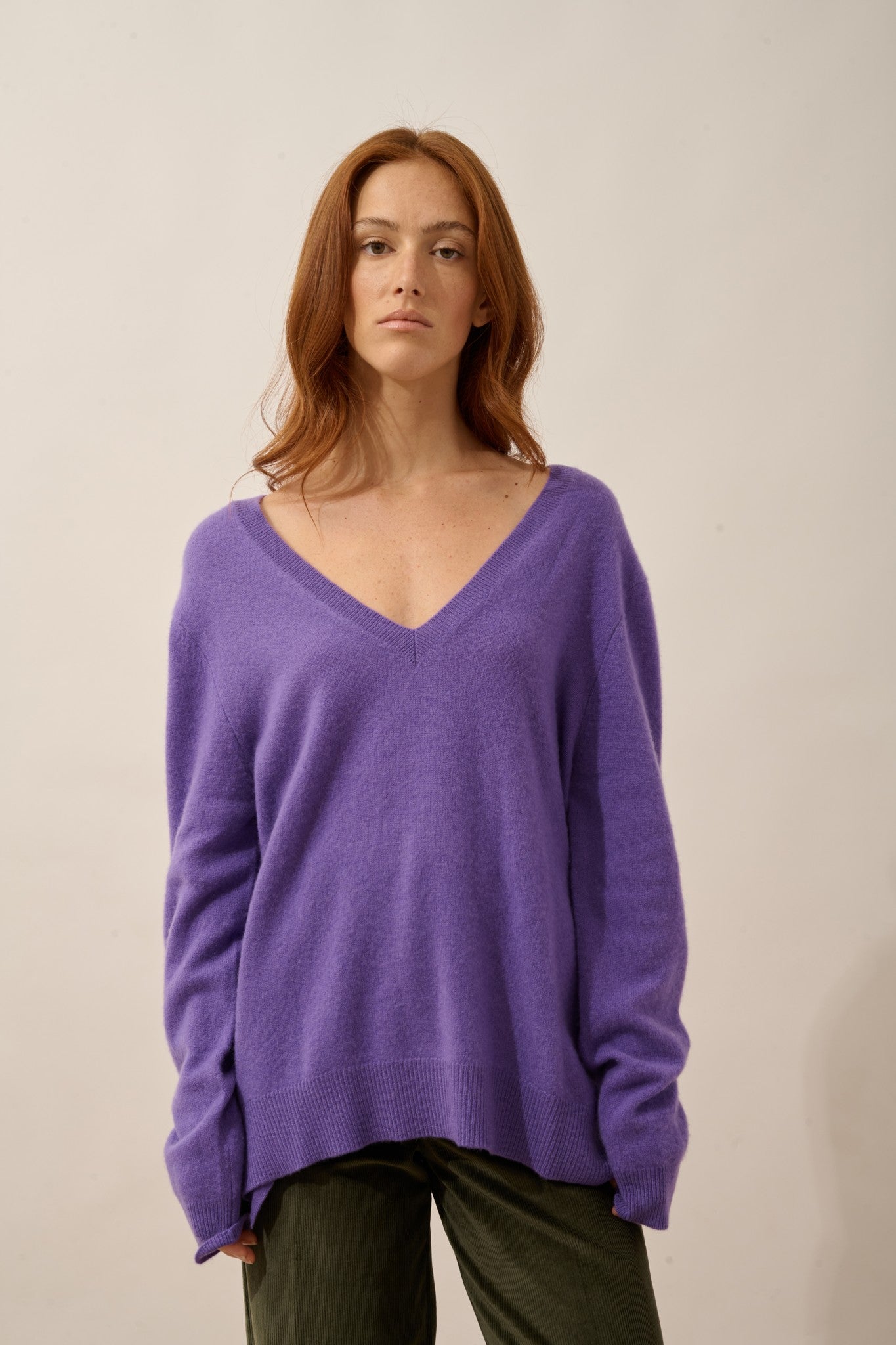 opal pull col v devant et dos glycine