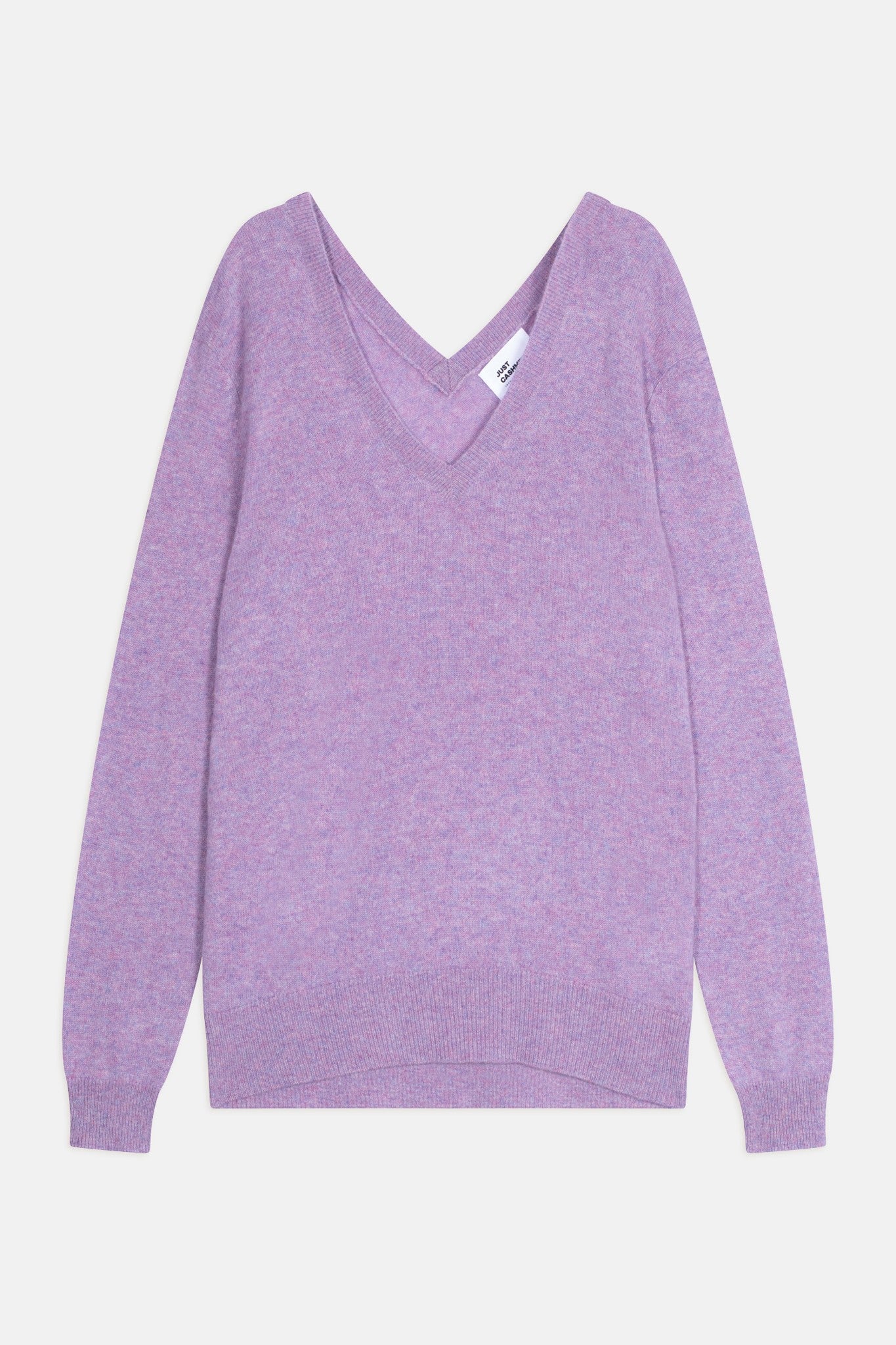 opal pull col v devant et dos lilas chiné