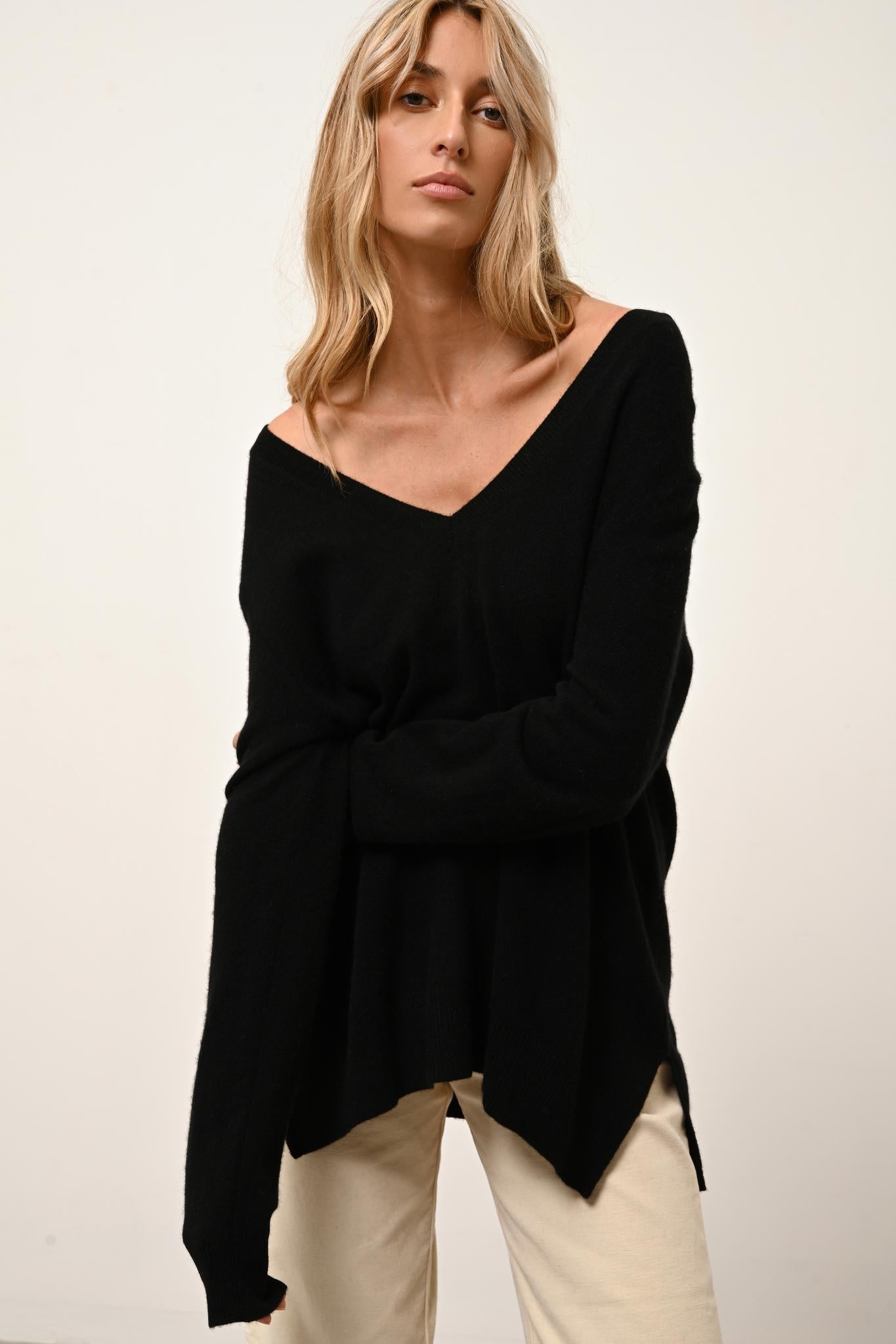 OPAL pull col v noir