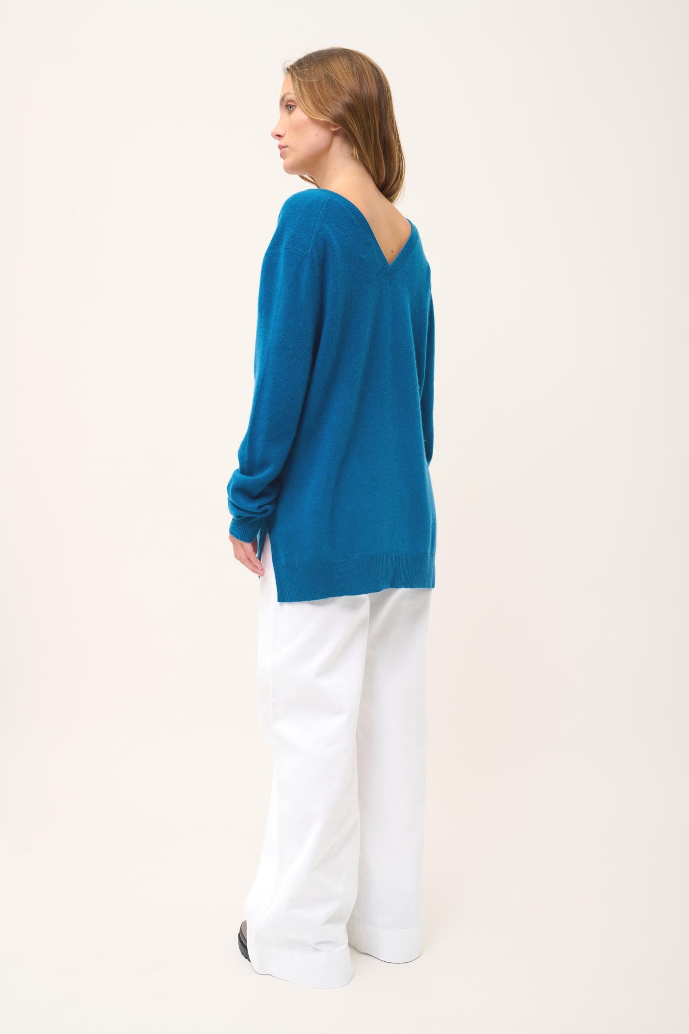 OPAL peacock v-neck sweater