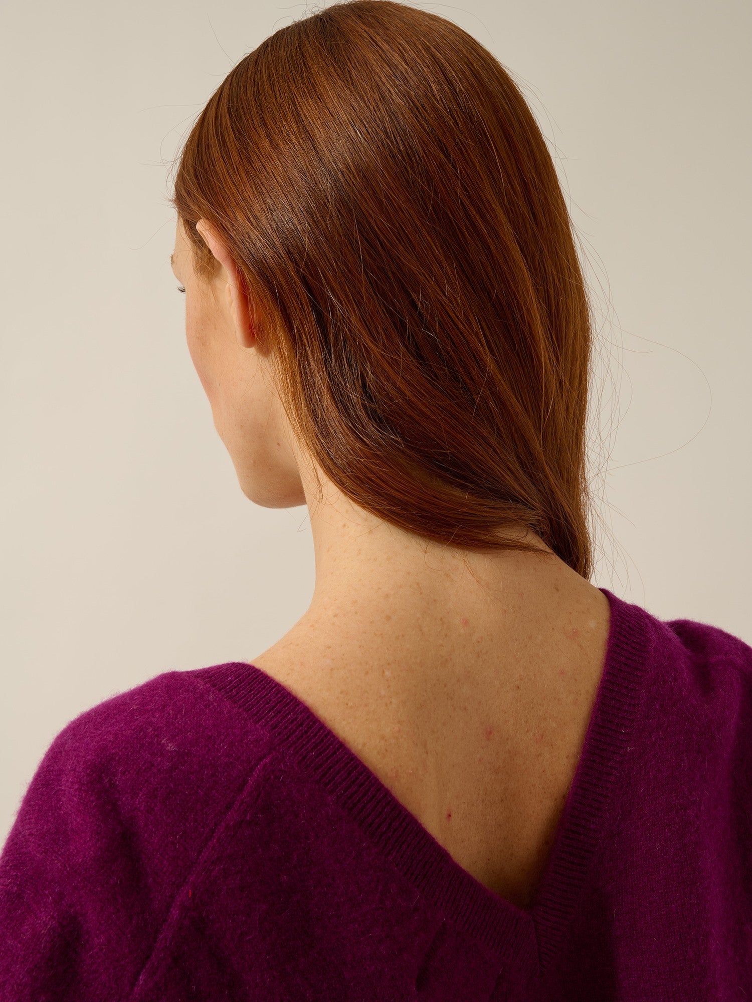 opal plum V-neck sweater