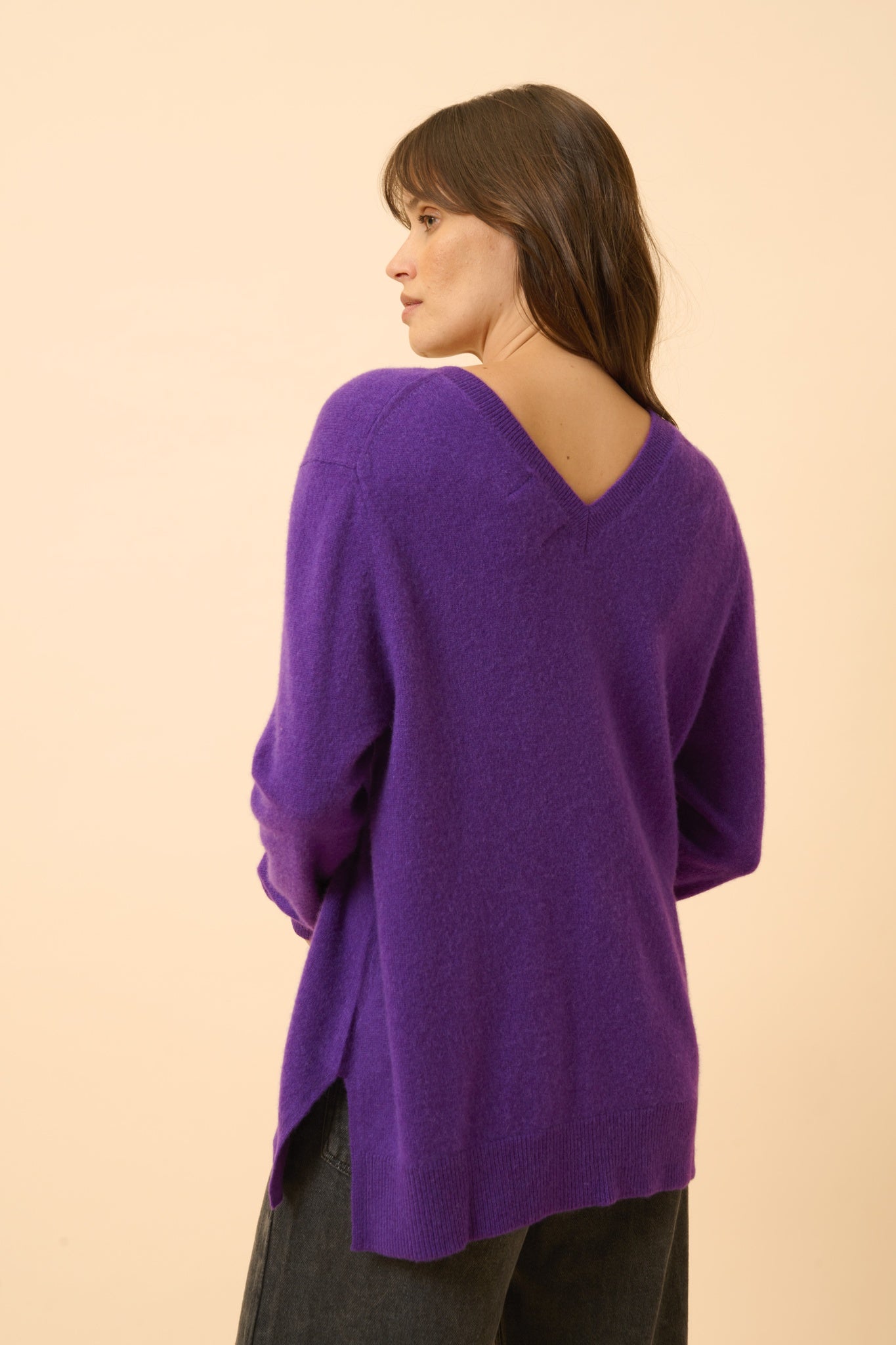 OPAL pull col v violette