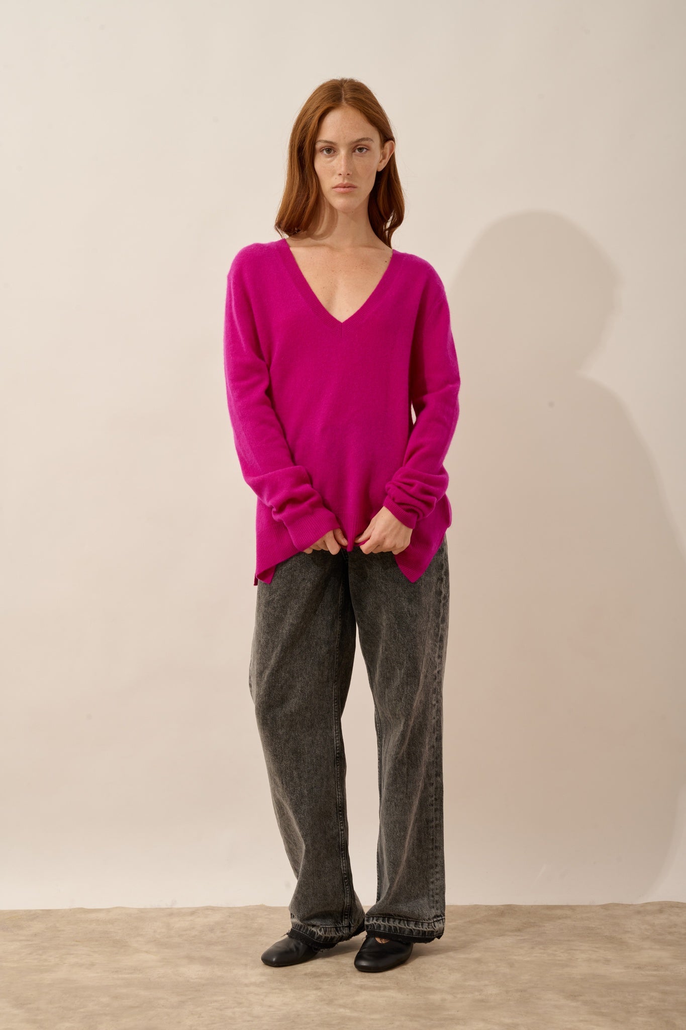 OPAL purple V-neck sweater